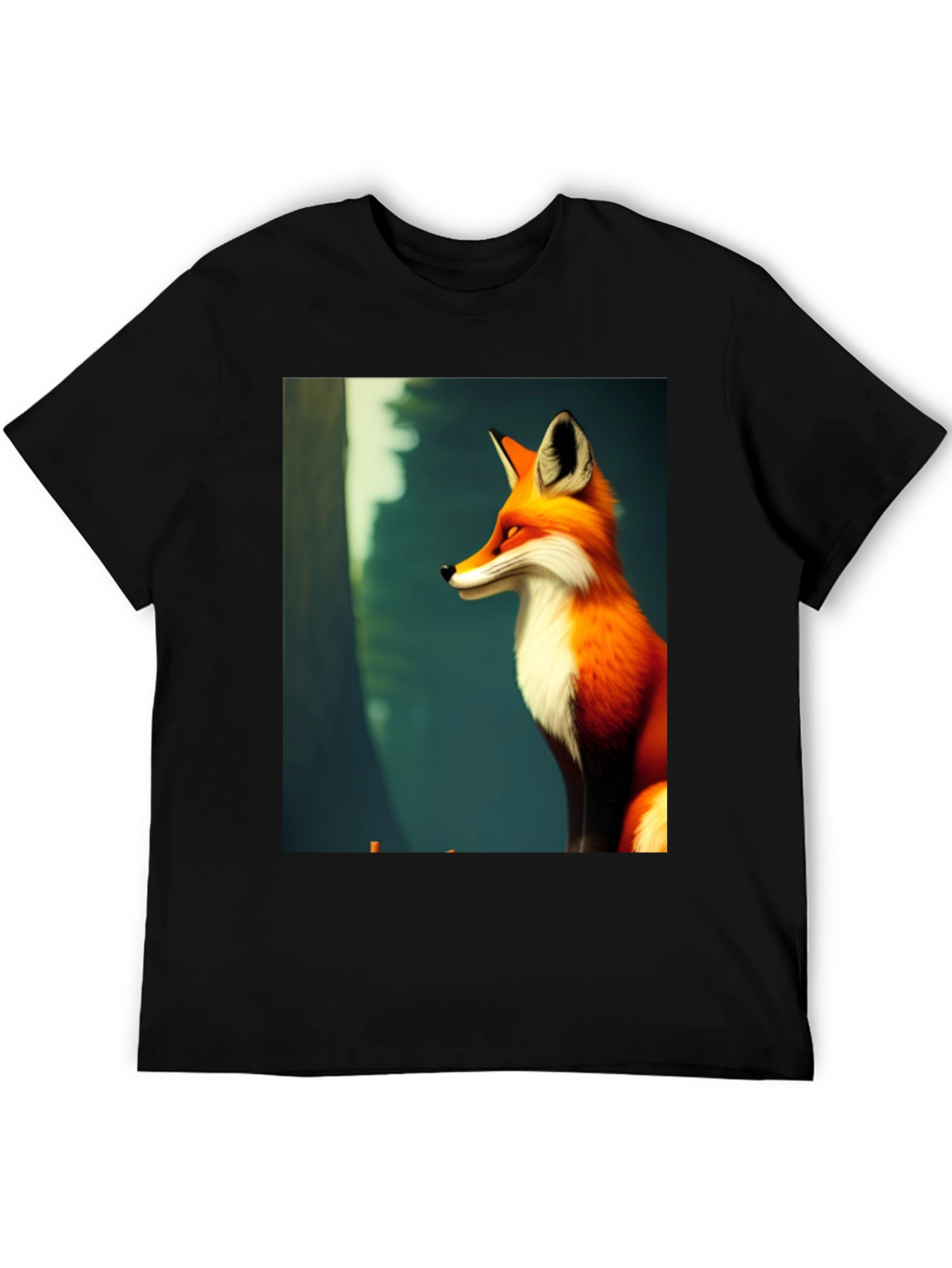 Fox Graphic Black T-Shirt - Stylish Mens Tee