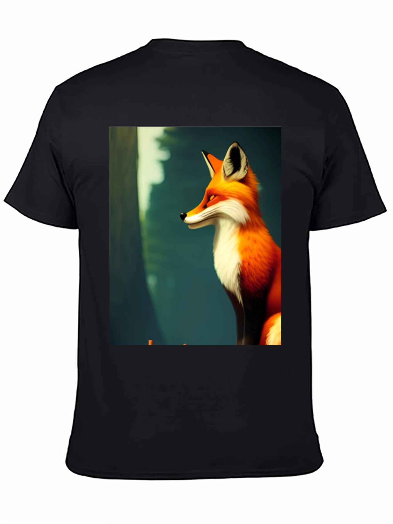 Fox Graphic Black T-Shirt - Stylish Mens Tee
