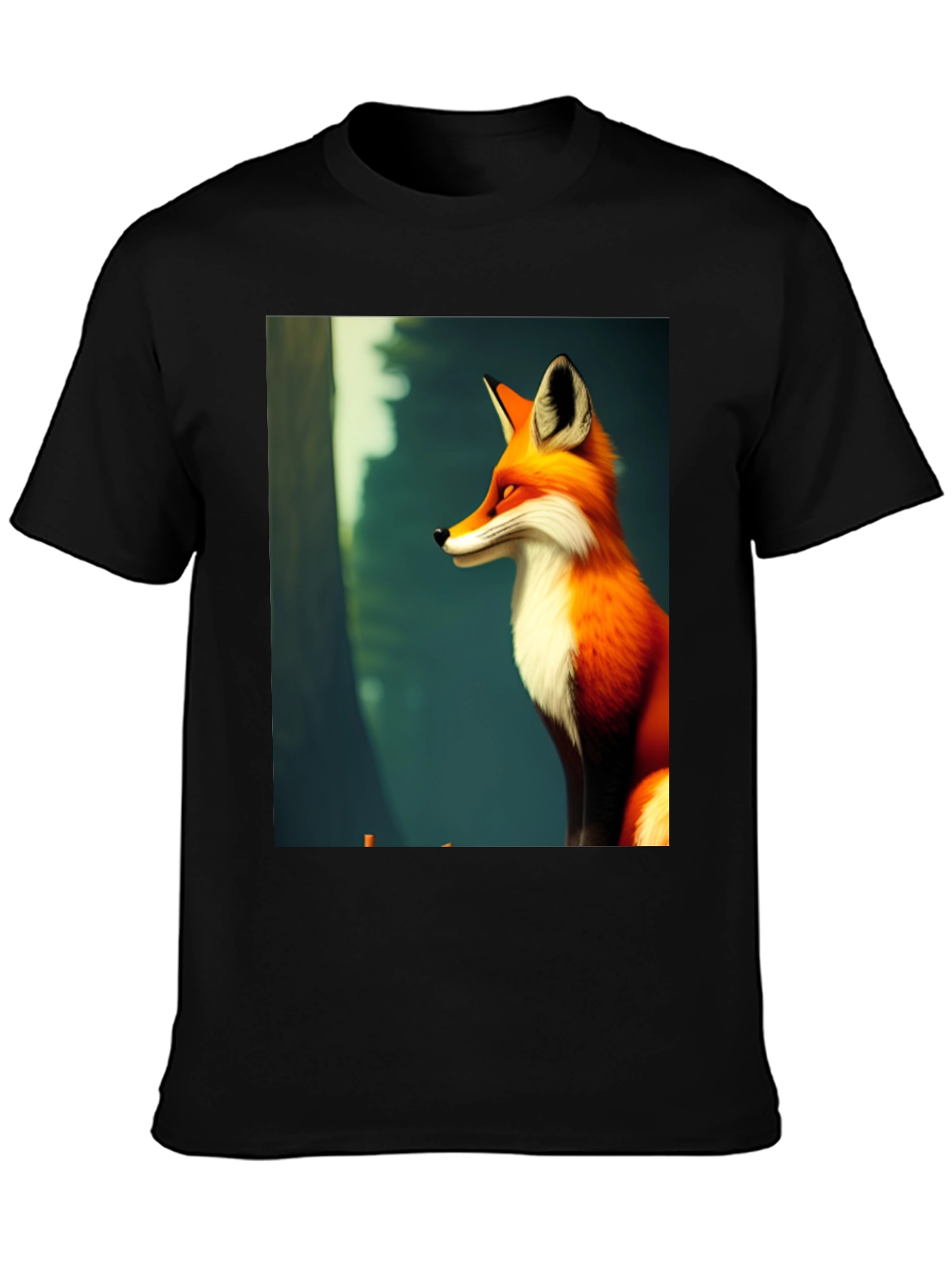 Fox Graphic Black T-Shirt - Stylish Mens Tee