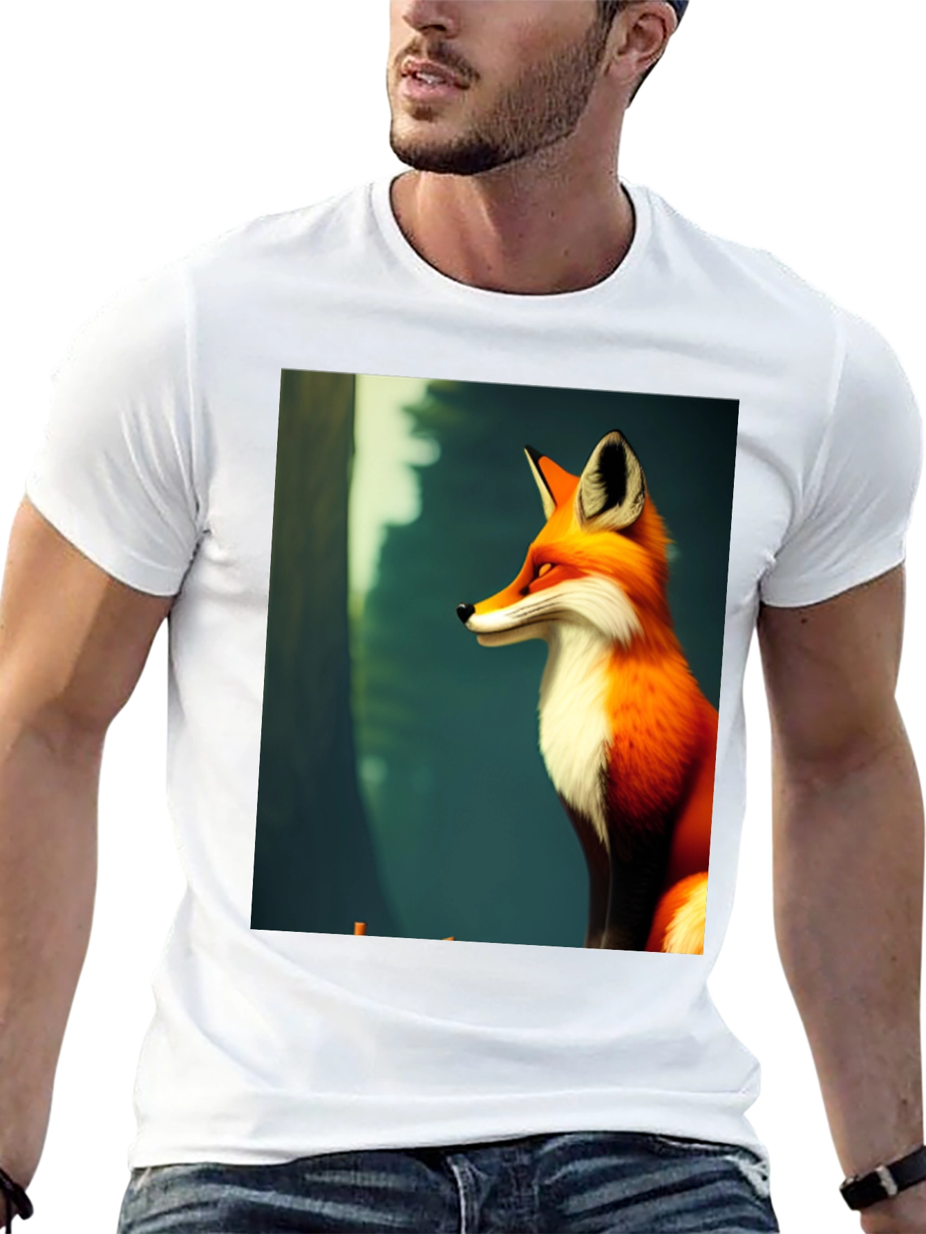 Fox Graphic Black T-Shirt - Stylish Mens Tee