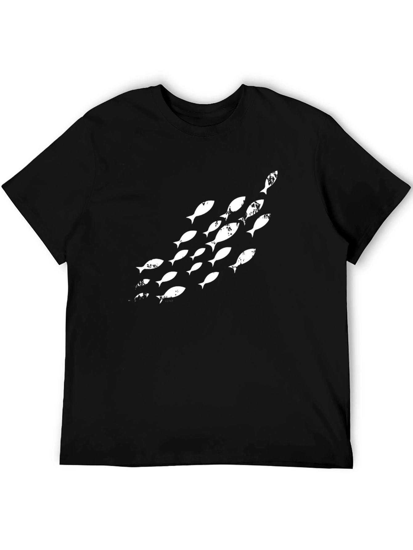 School of Fish Graphic Black T-Shirt