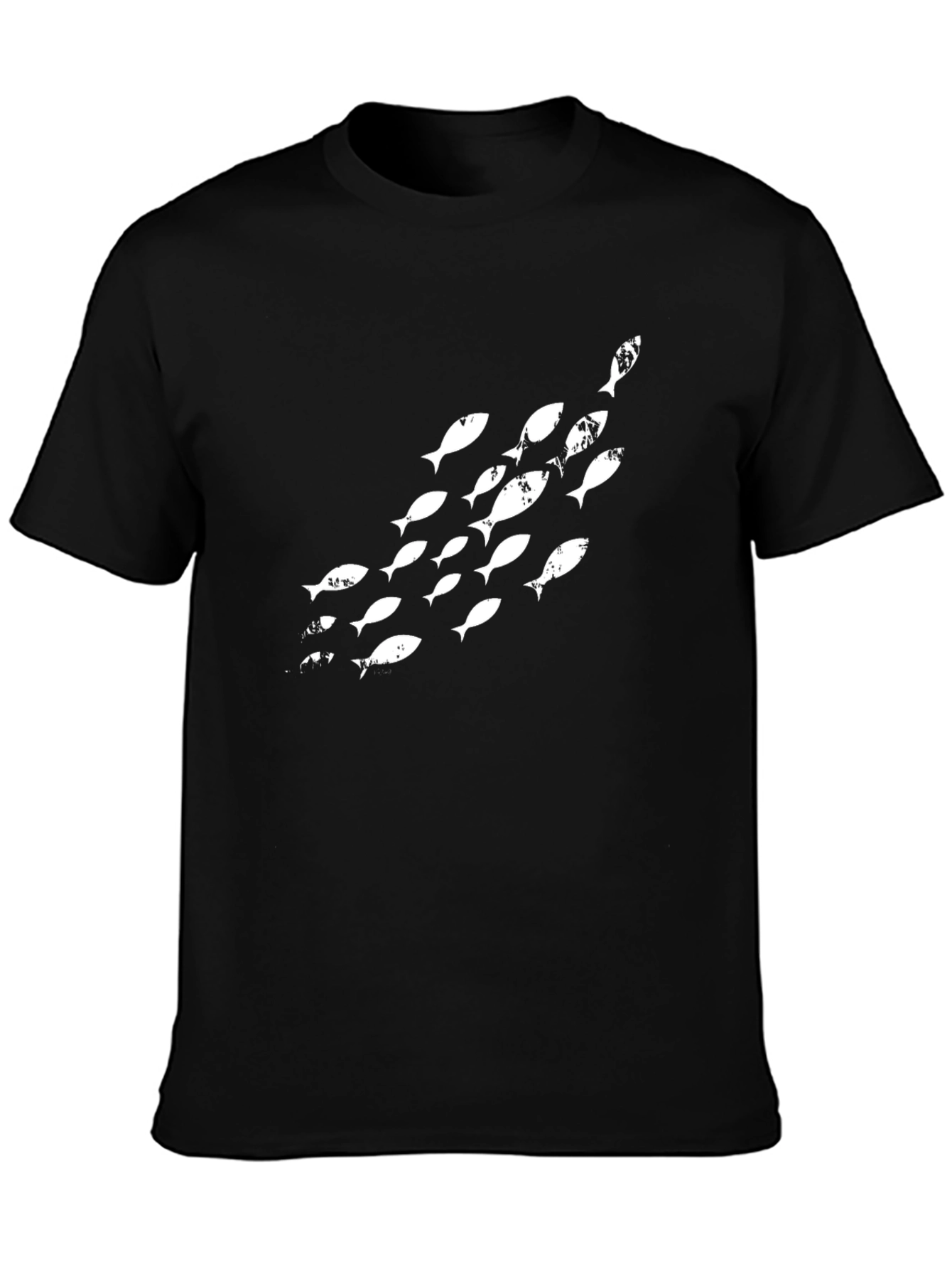 School of Fish Graphic Black T-Shirt