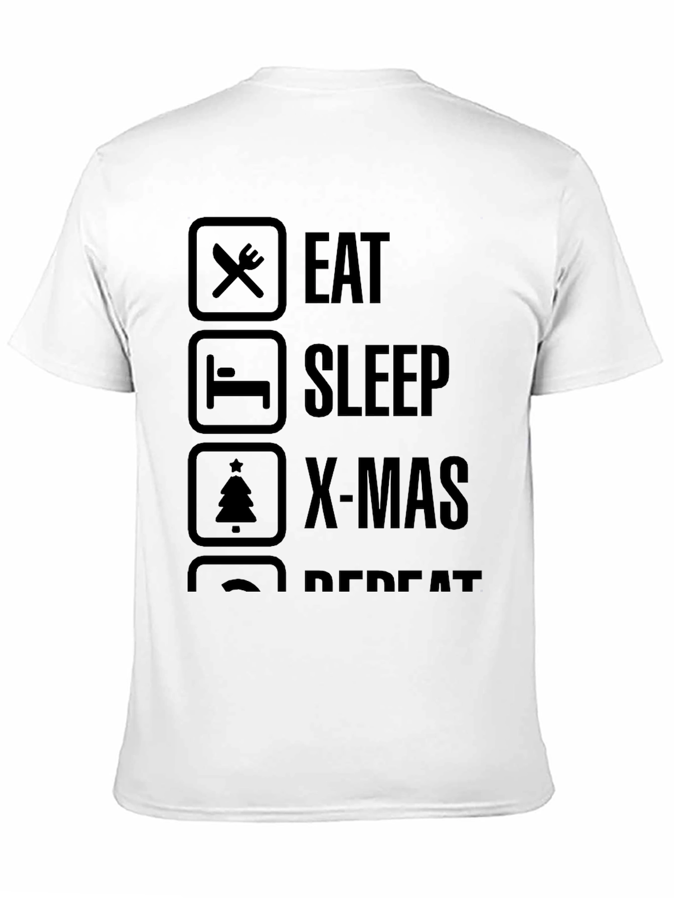Eat Sleep X-Mas Repeat Black Graphic Tee