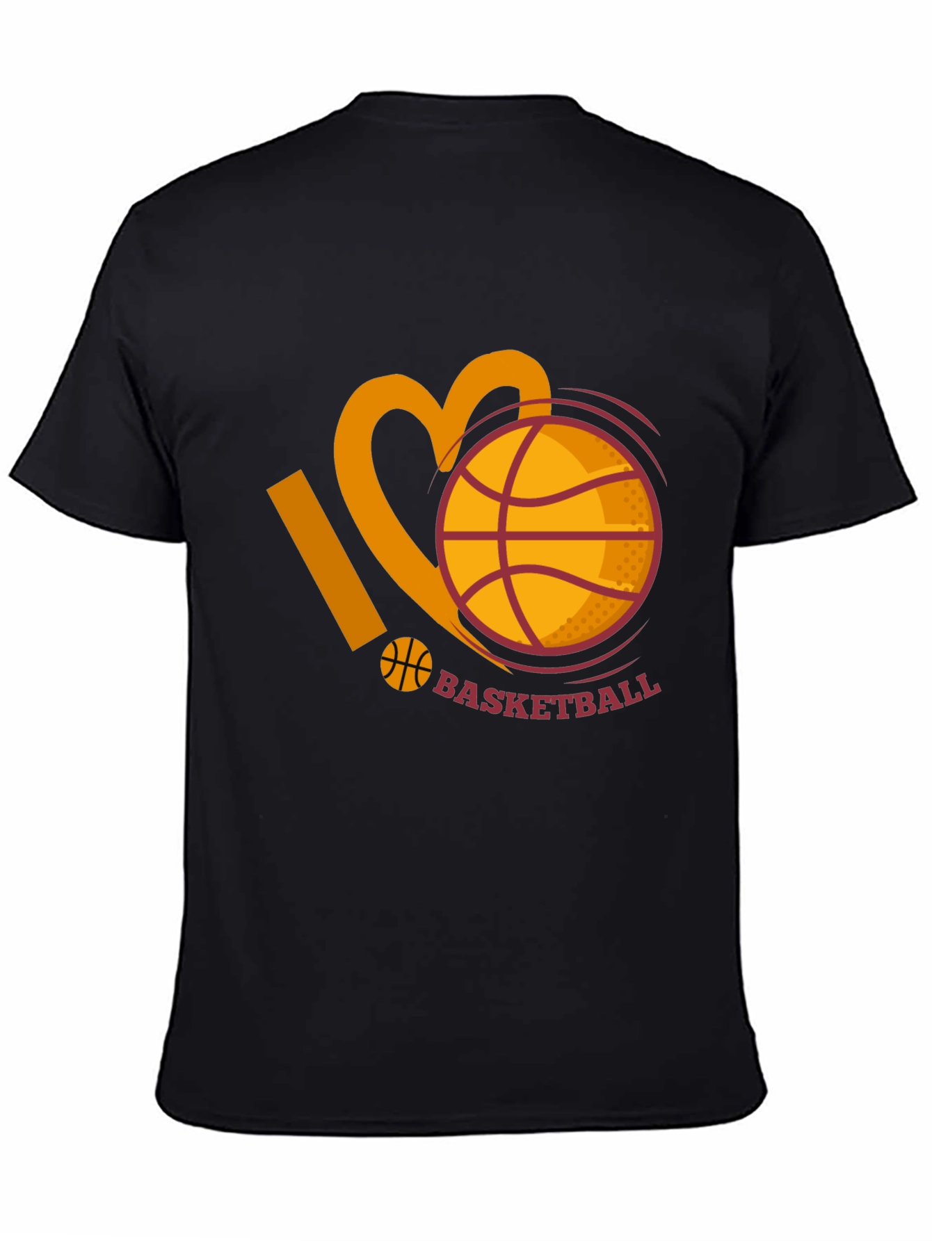I Love Basketball Graphic Tee - Black