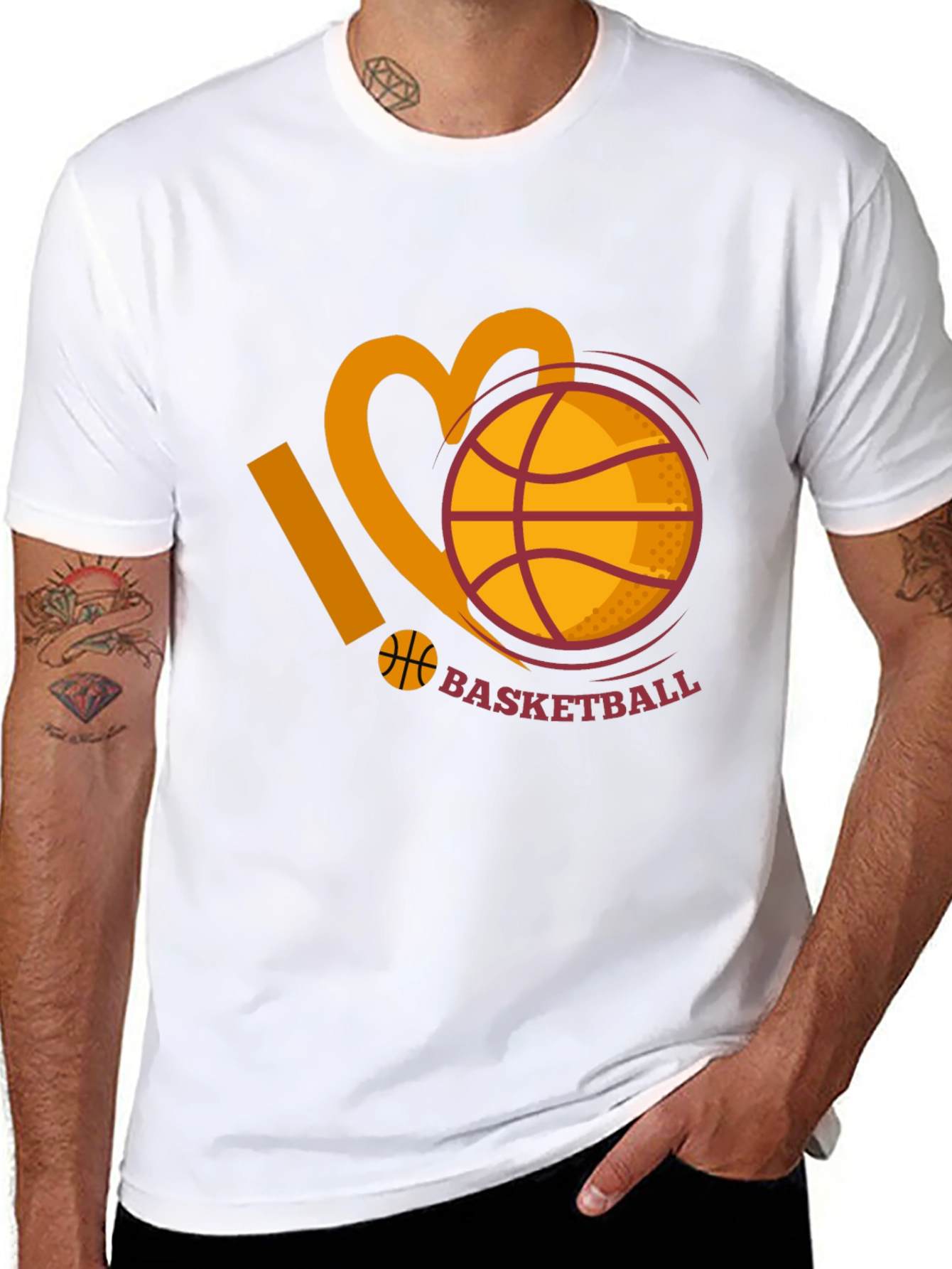 I Love Basketball Graphic Tee - Black