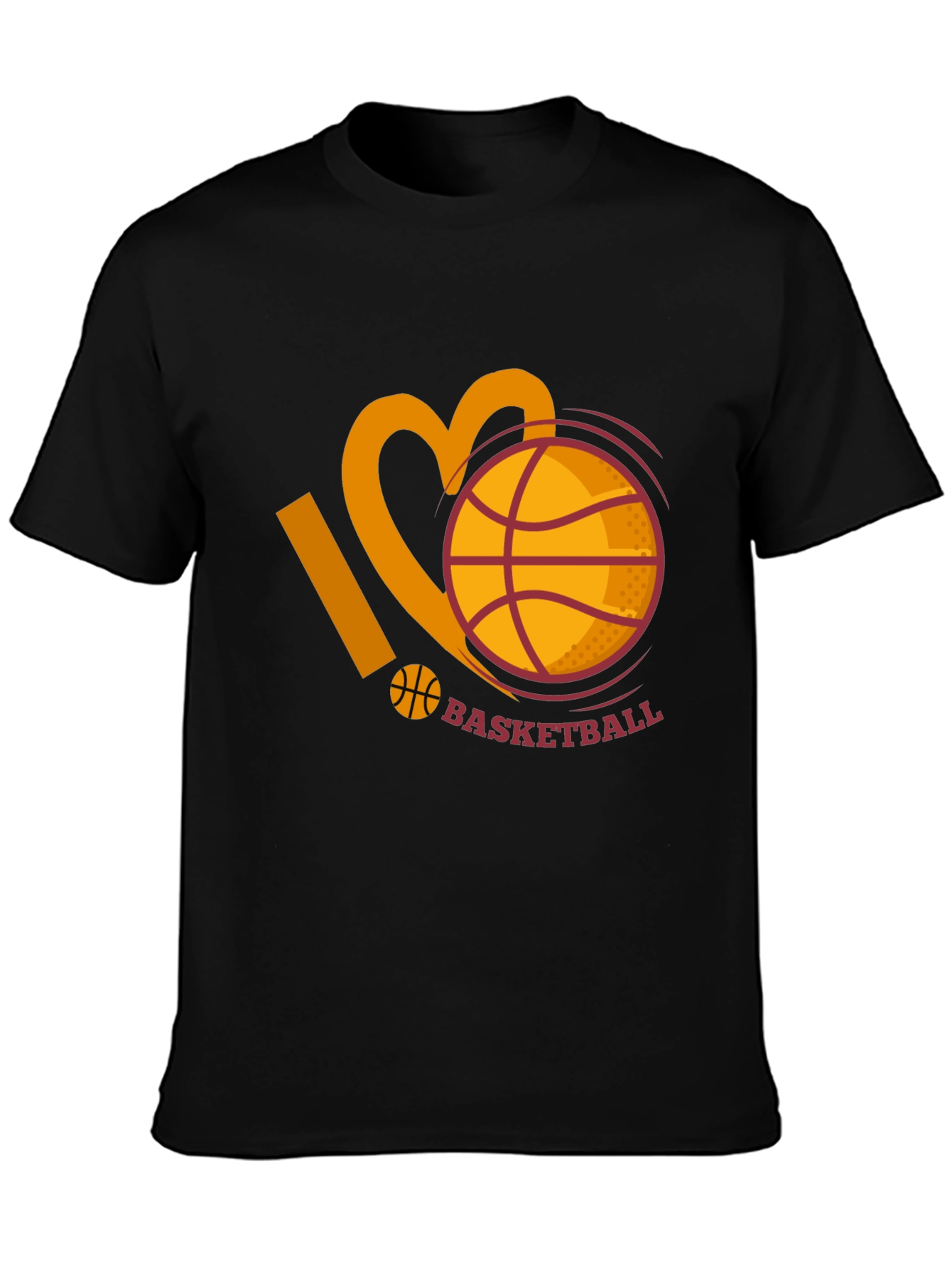 I Love Basketball Graphic Tee - Black