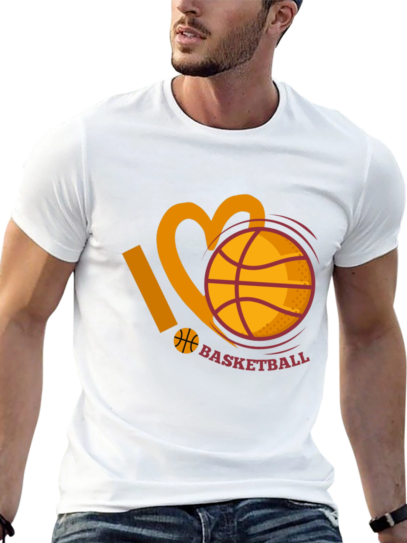 I Love Basketball Graphic Tee - Black