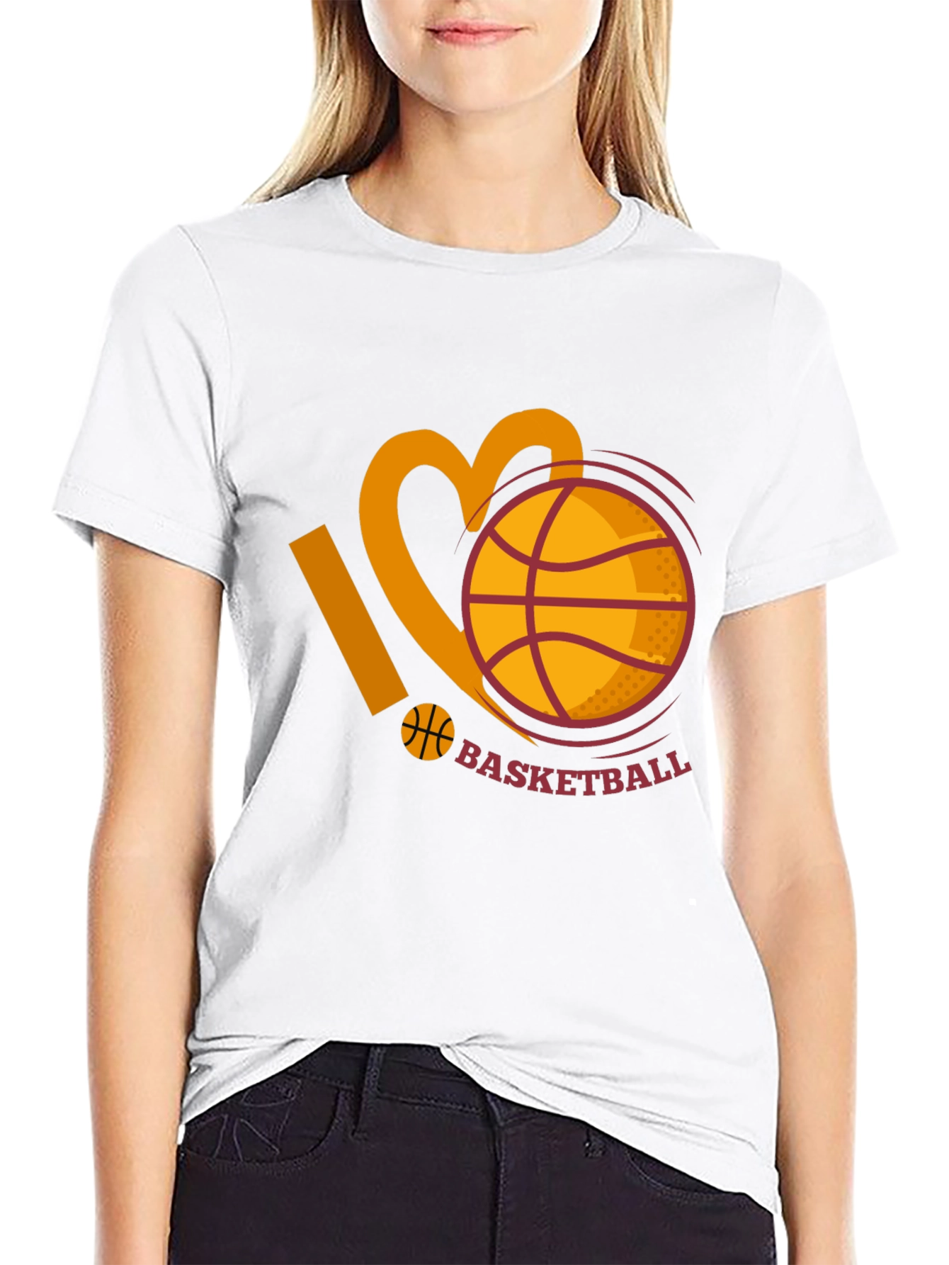 I Love Basketball Graphic Tee - Black