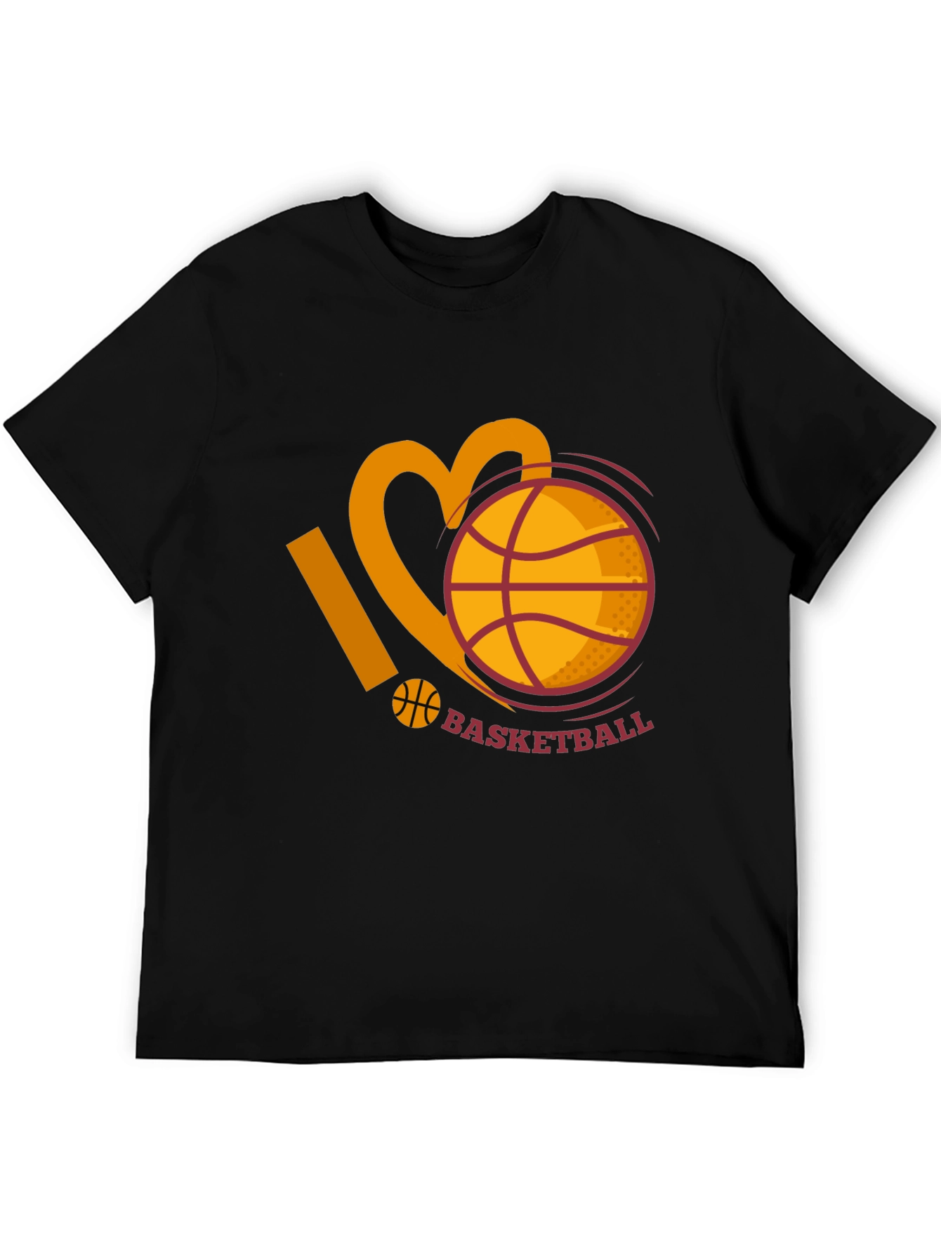 I Love Basketball Graphic Tee - Black