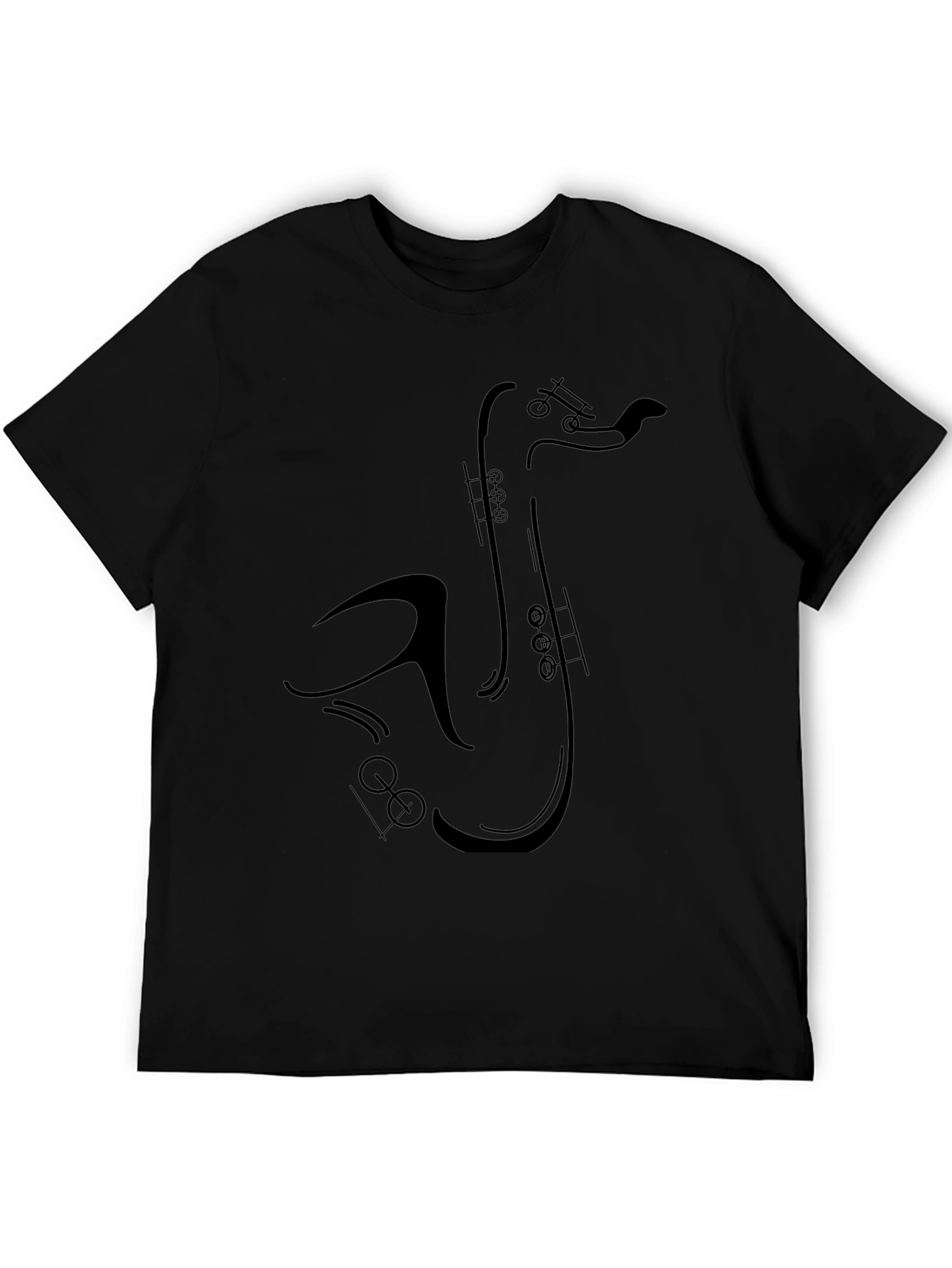 Saxophone Graphic Black T-Shirt - Musician Style