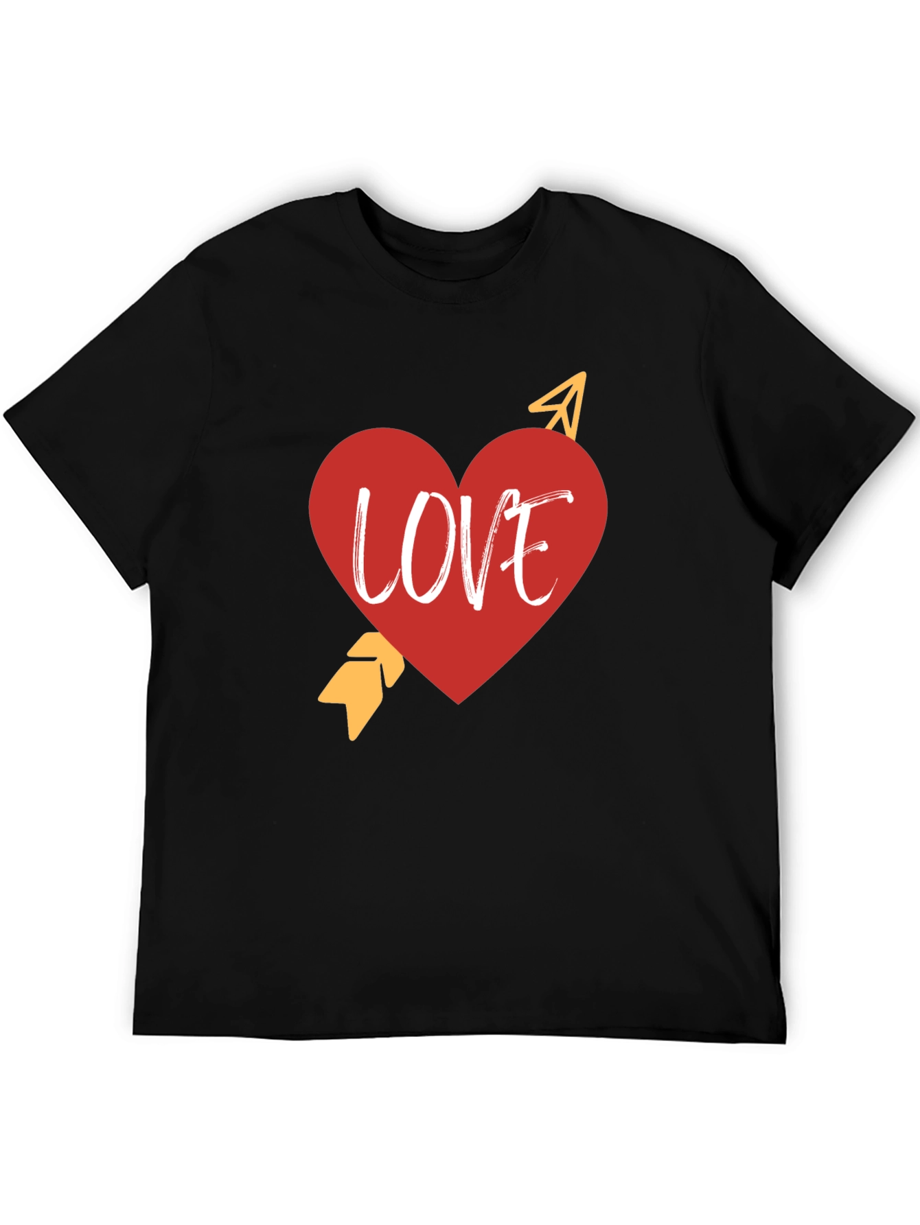 Love Heart Arrow Black T-Shirt