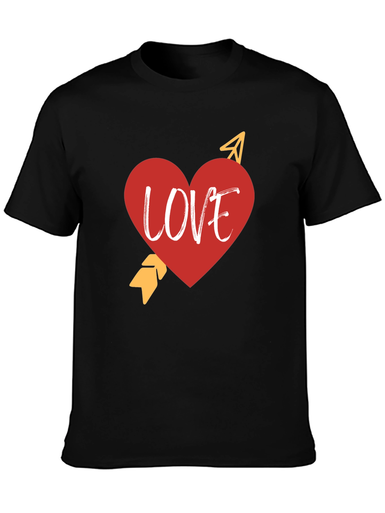 Love Heart Arrow Black T-Shirt