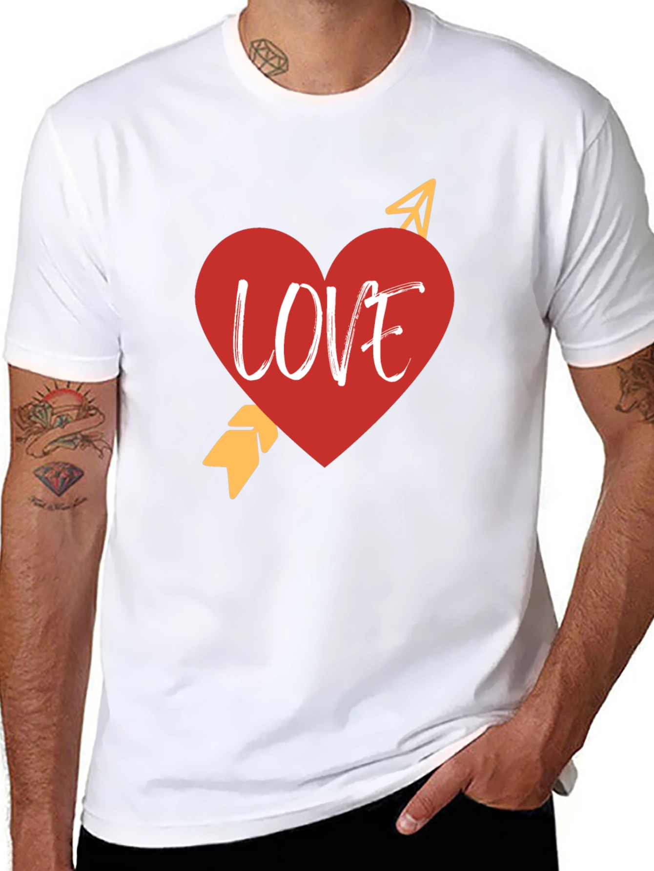 Love Heart Arrow Black T-Shirt