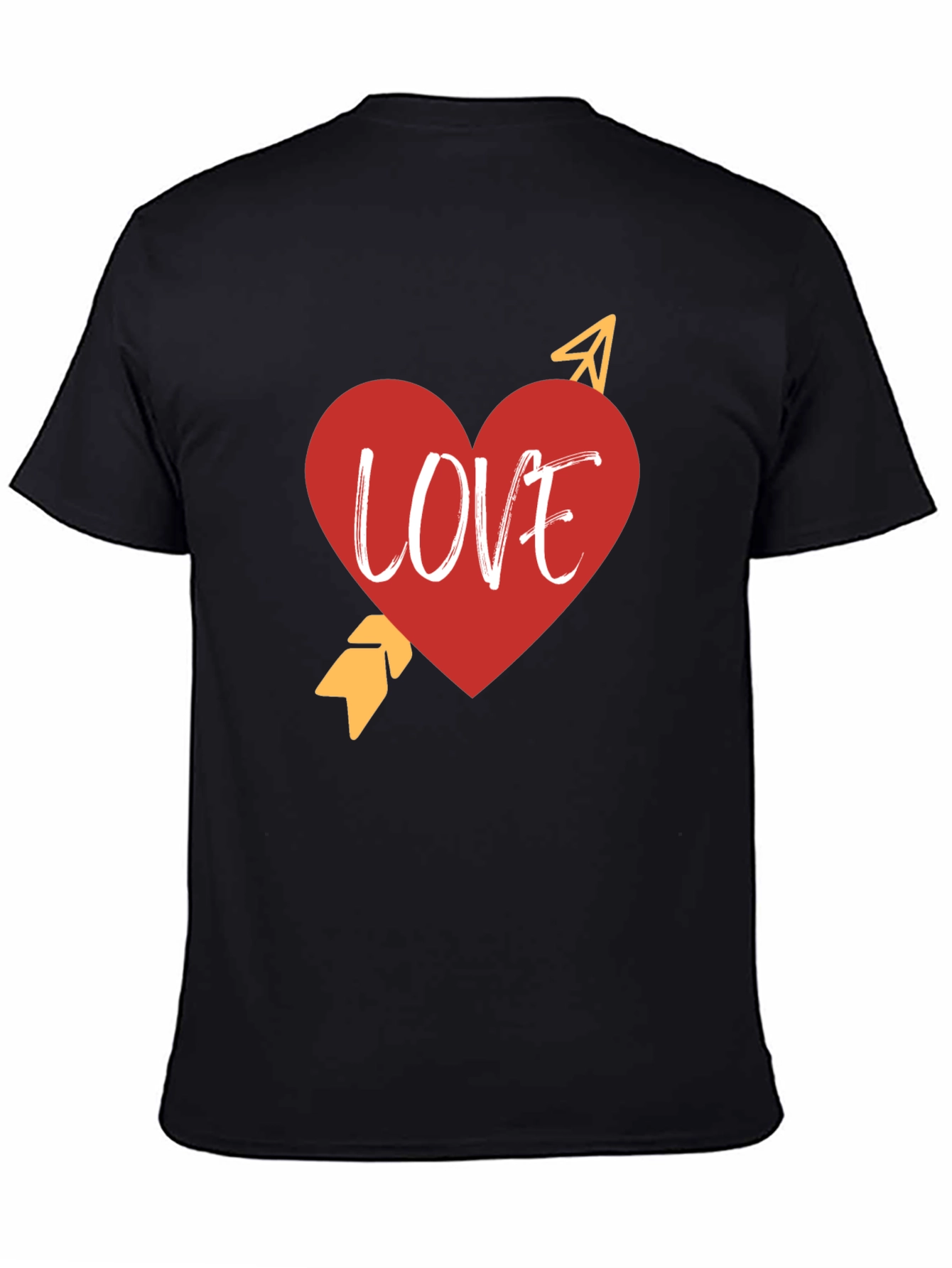 Love Heart Arrow Black T-Shirt