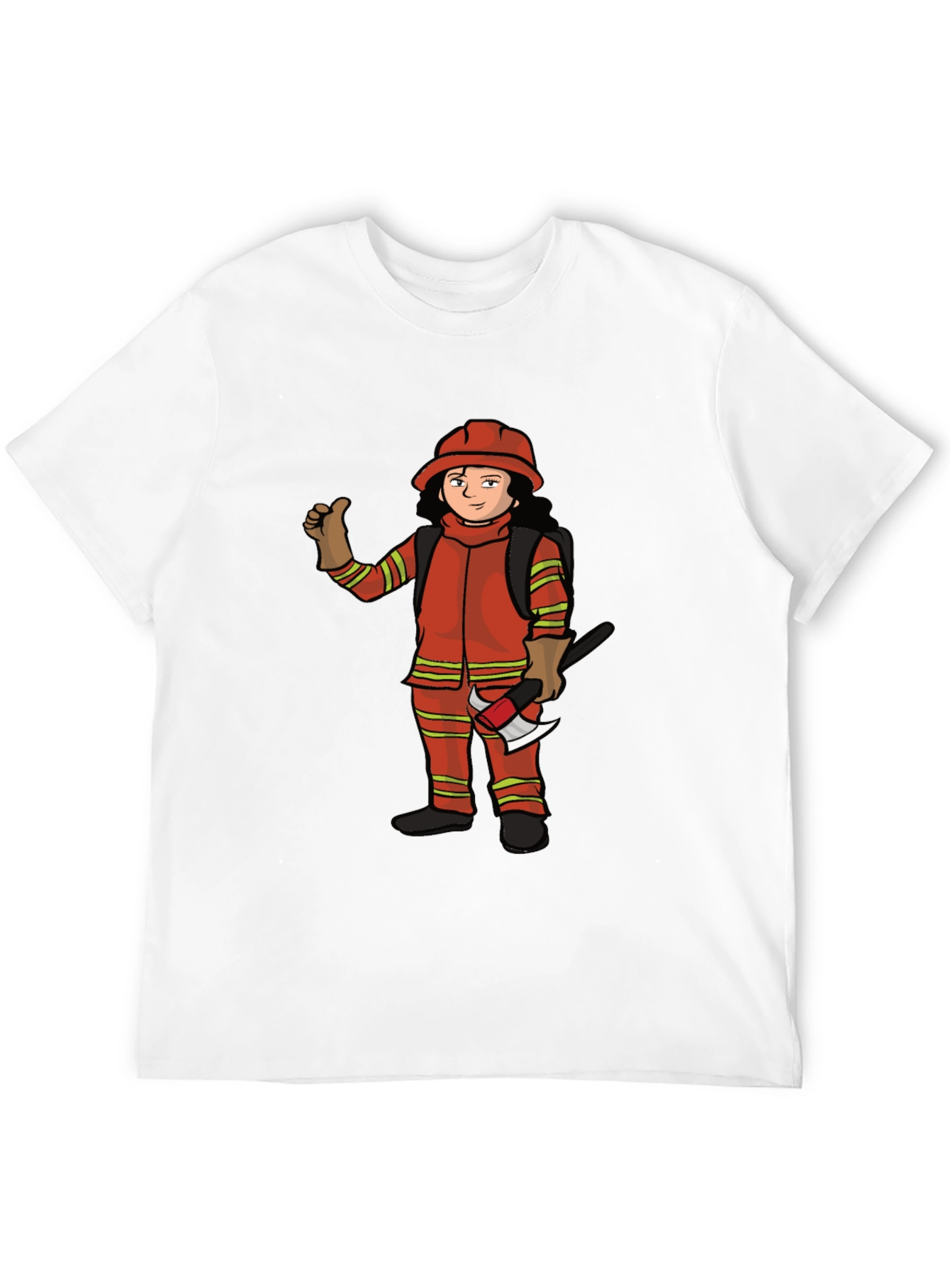 Firefighter Cartoon Graphic T-Shirt