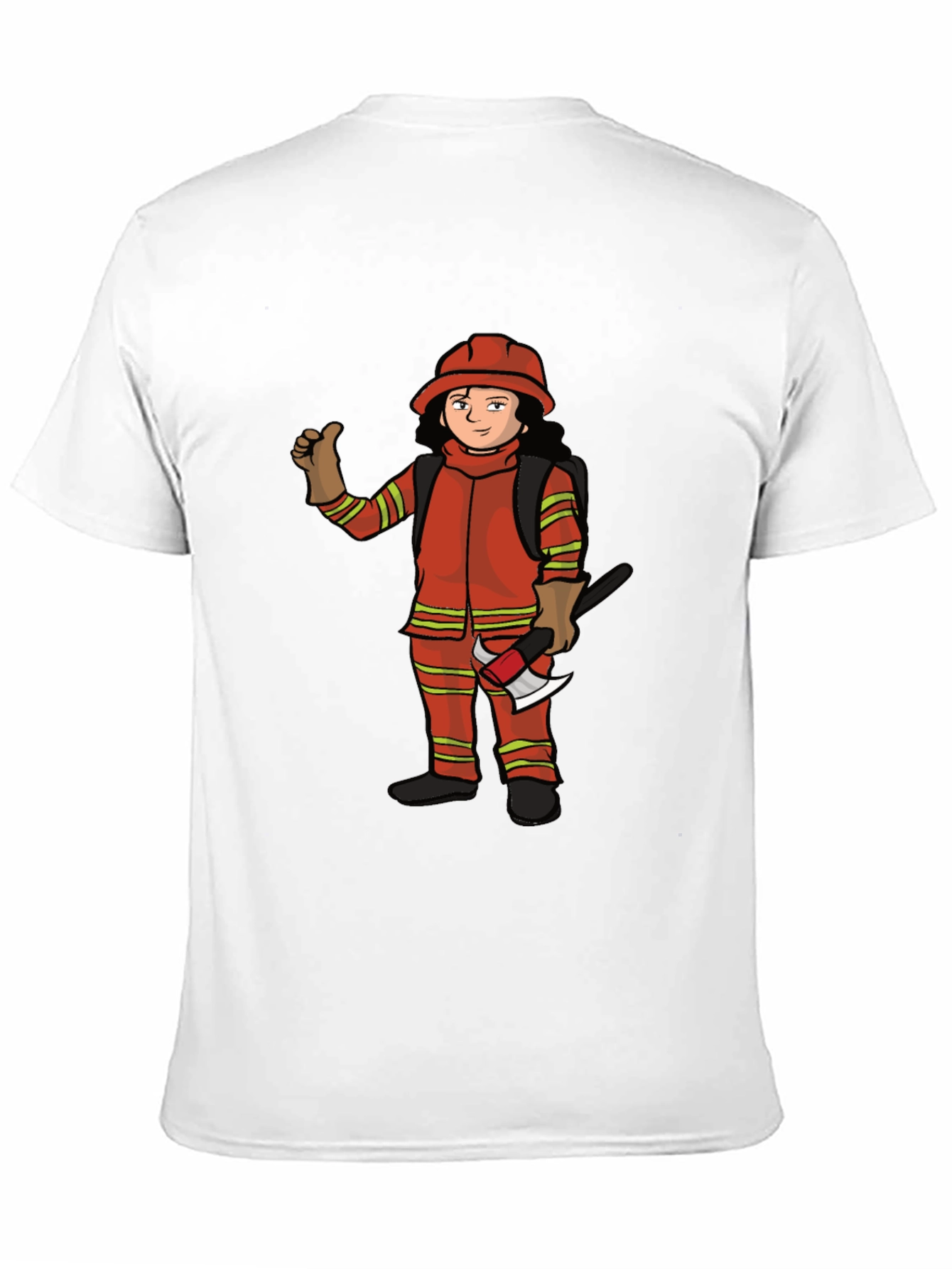Firefighter Cartoon Graphic T-Shirt