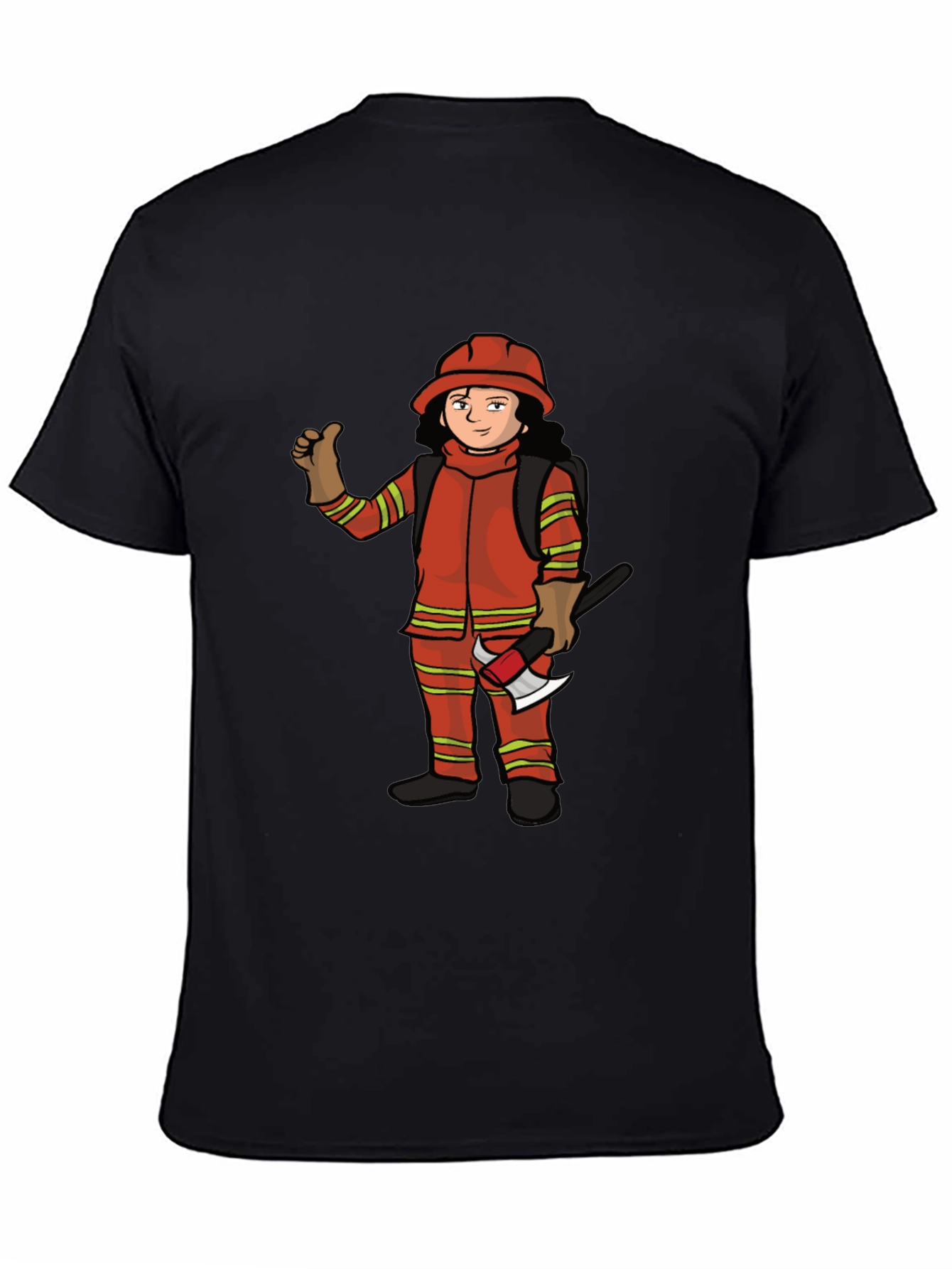 Firefighter Cartoon Graphic T-Shirt