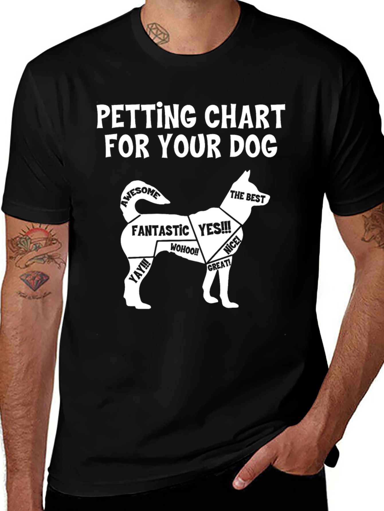 Petting Chart Dog Lover T-Shirt