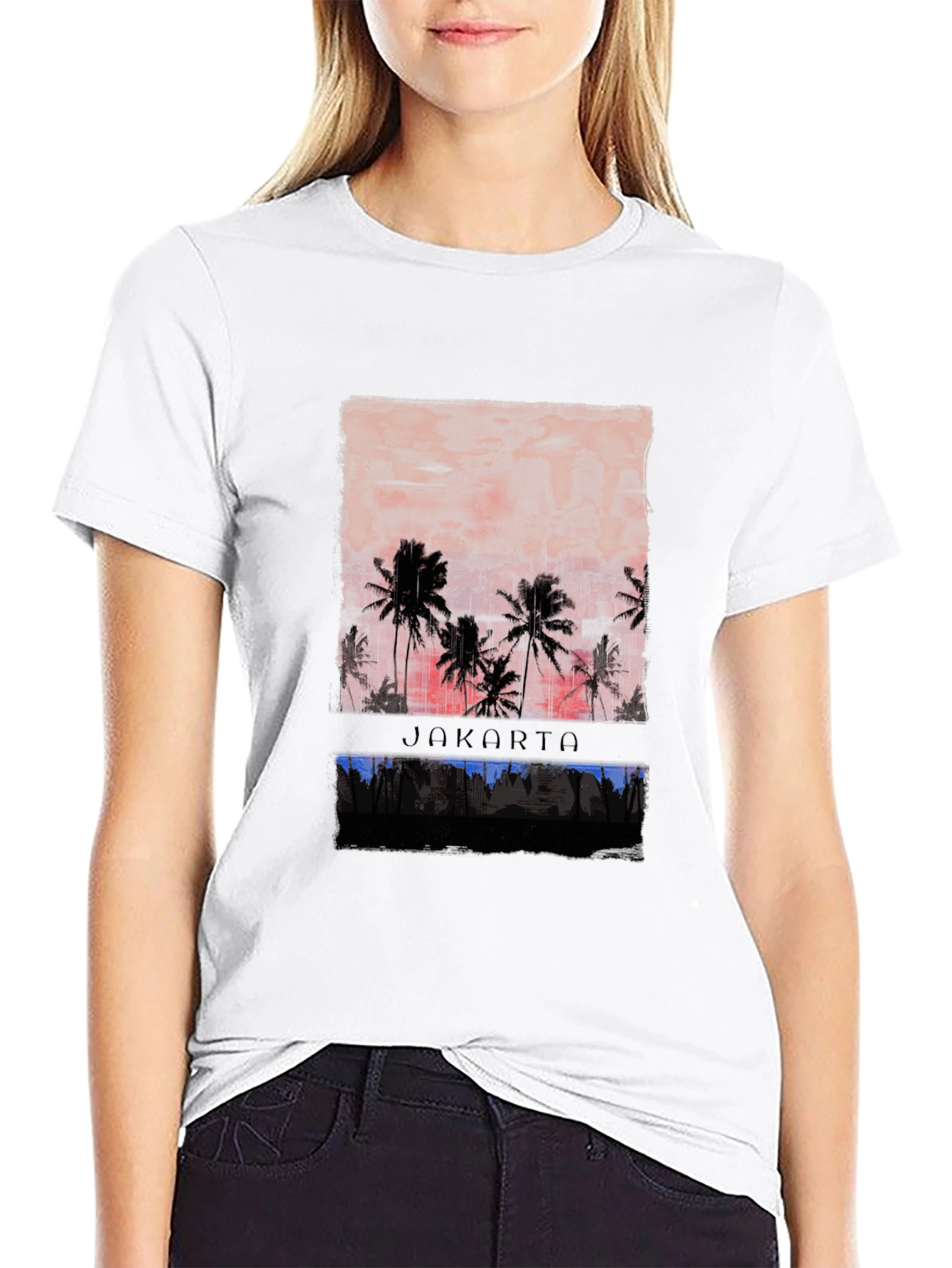 Jakarta Palm Sunset Graphic Tee