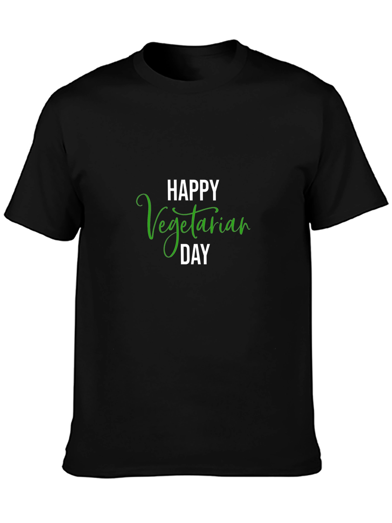 Happy Vegetarian Day Black T-Shirt