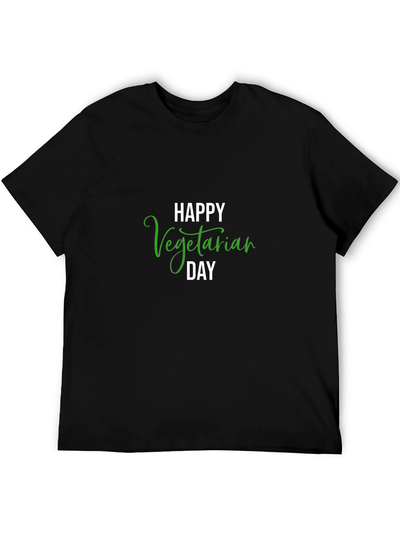Happy Vegetarian Day Black T-Shirt