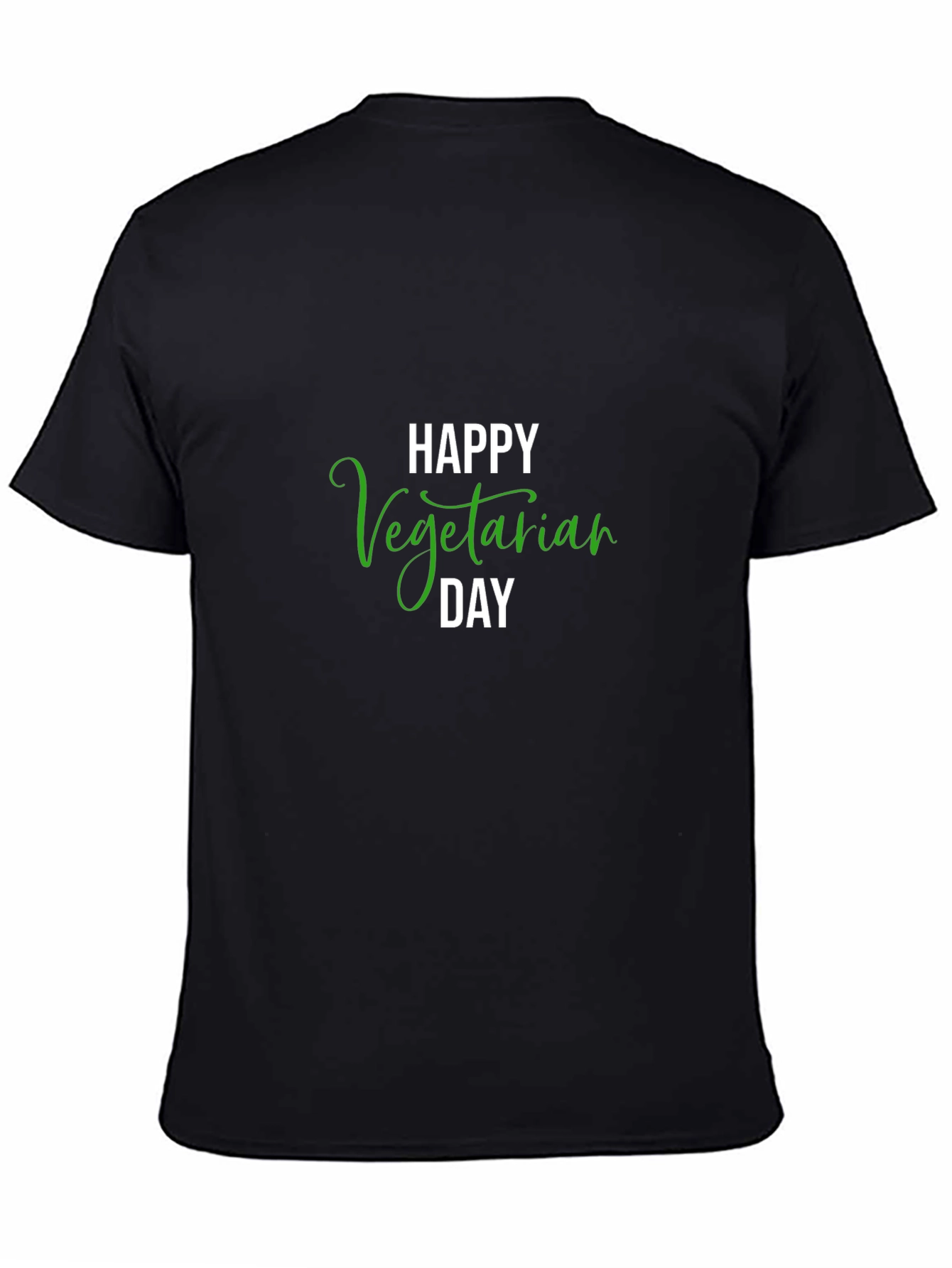 Happy Vegetarian Day Black T-Shirt