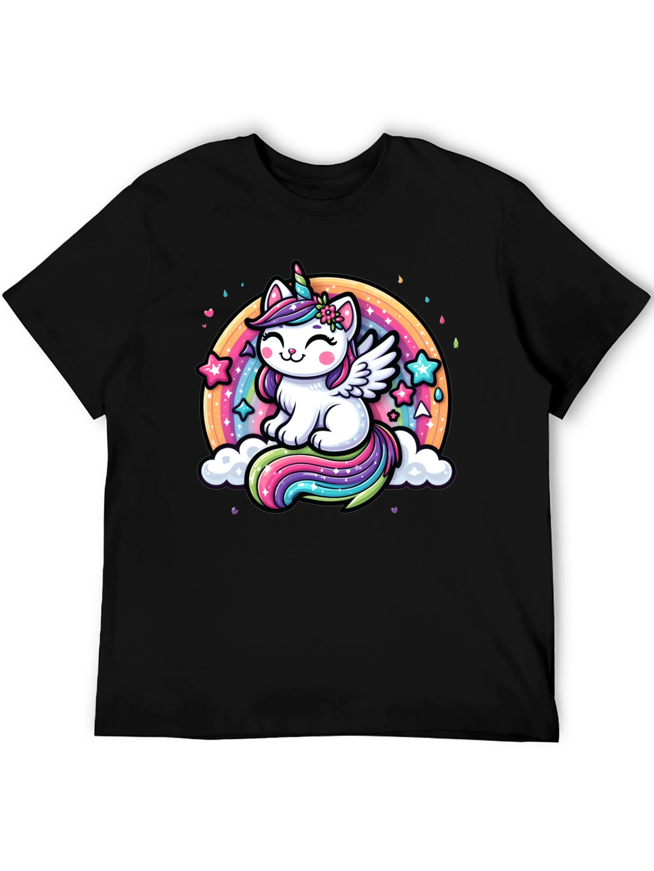 Unicorn Cat Rainbow Graphic Tee