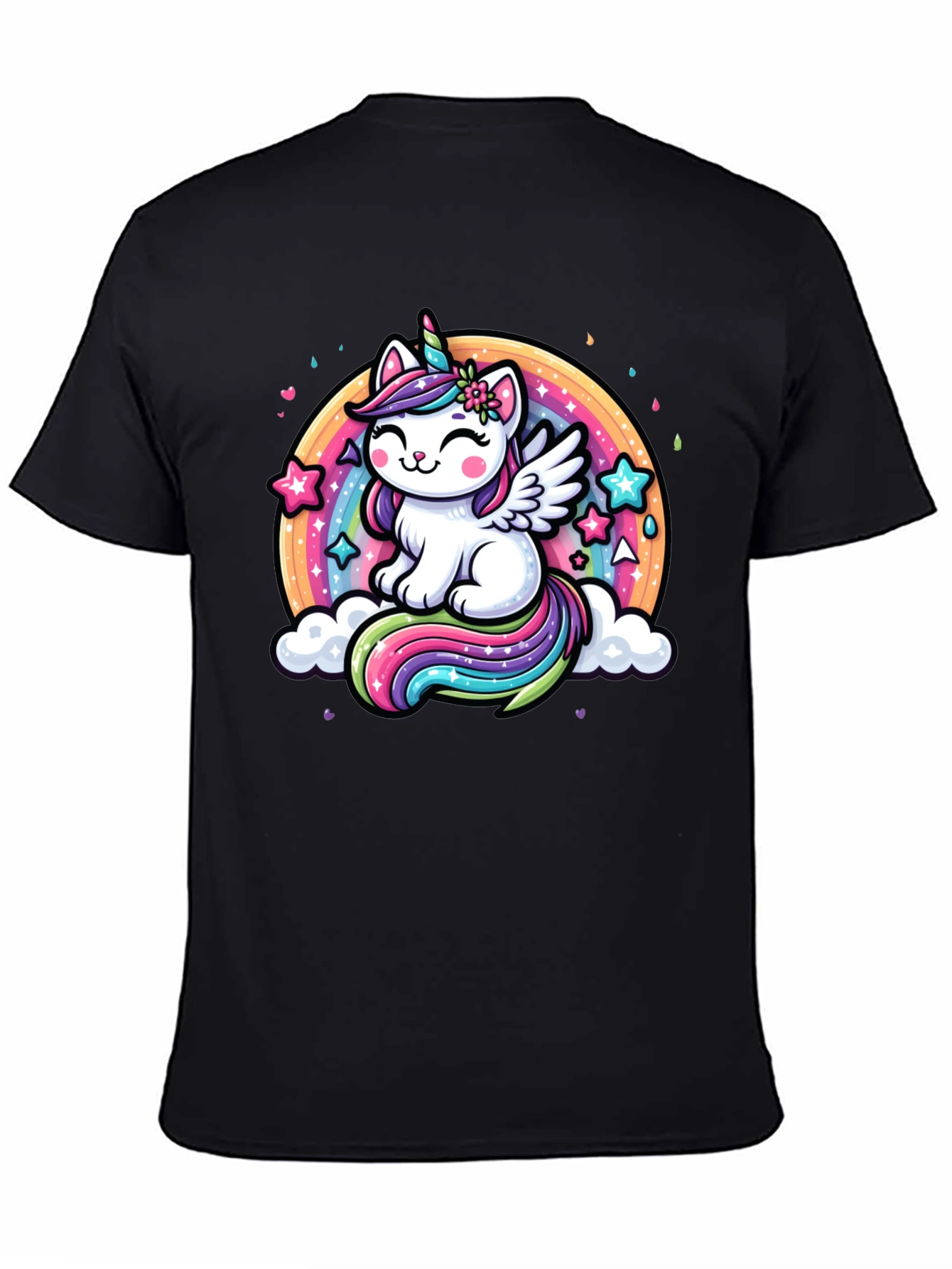 Unicorn Cat Rainbow Graphic Tee