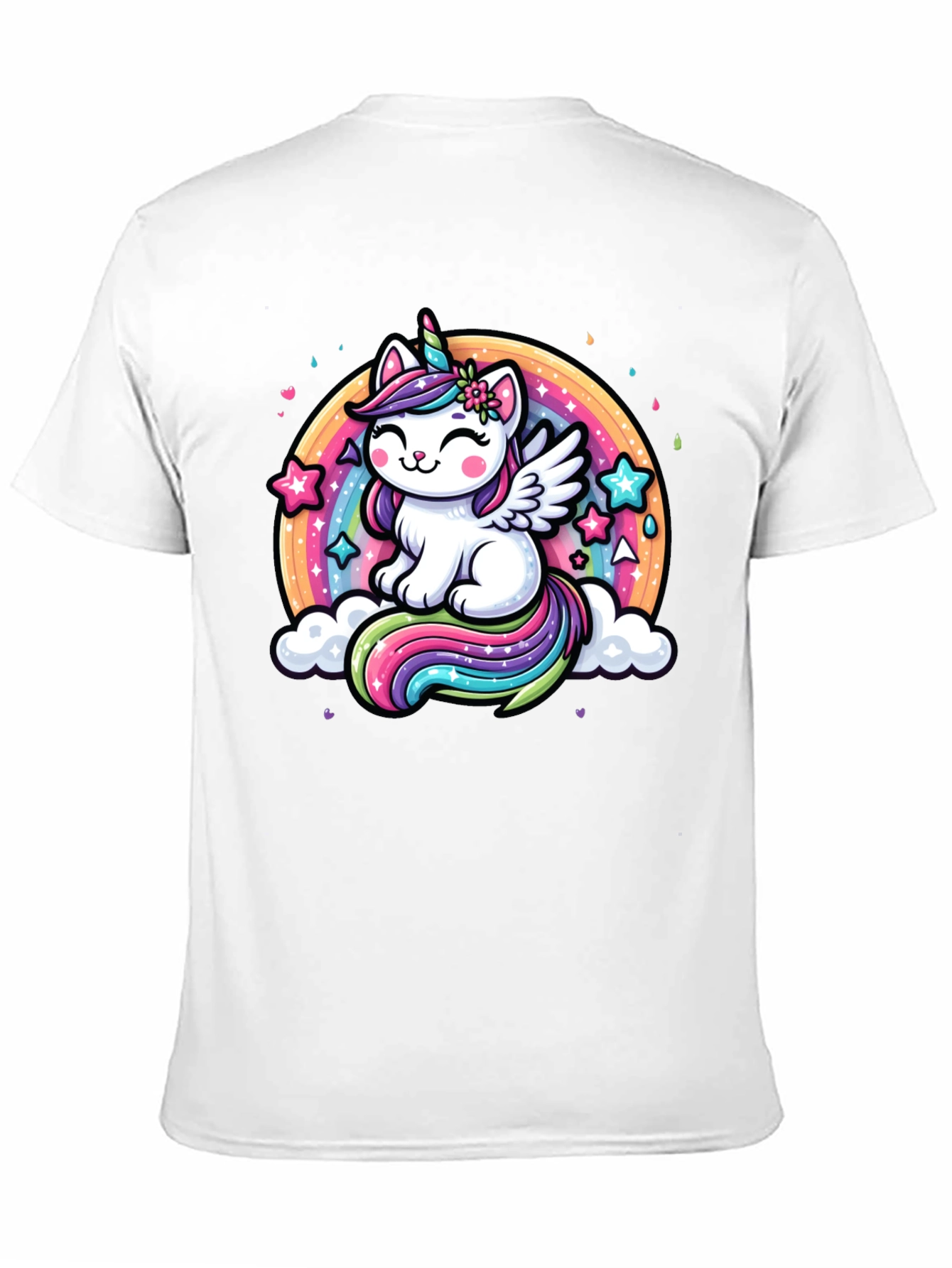 Unicorn Cat Rainbow Graphic Tee