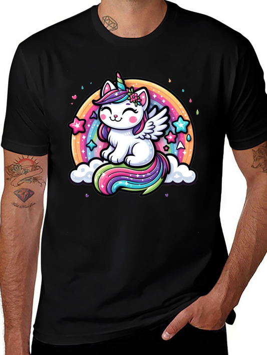 Unicorn Cat Rainbow Graphic Tee