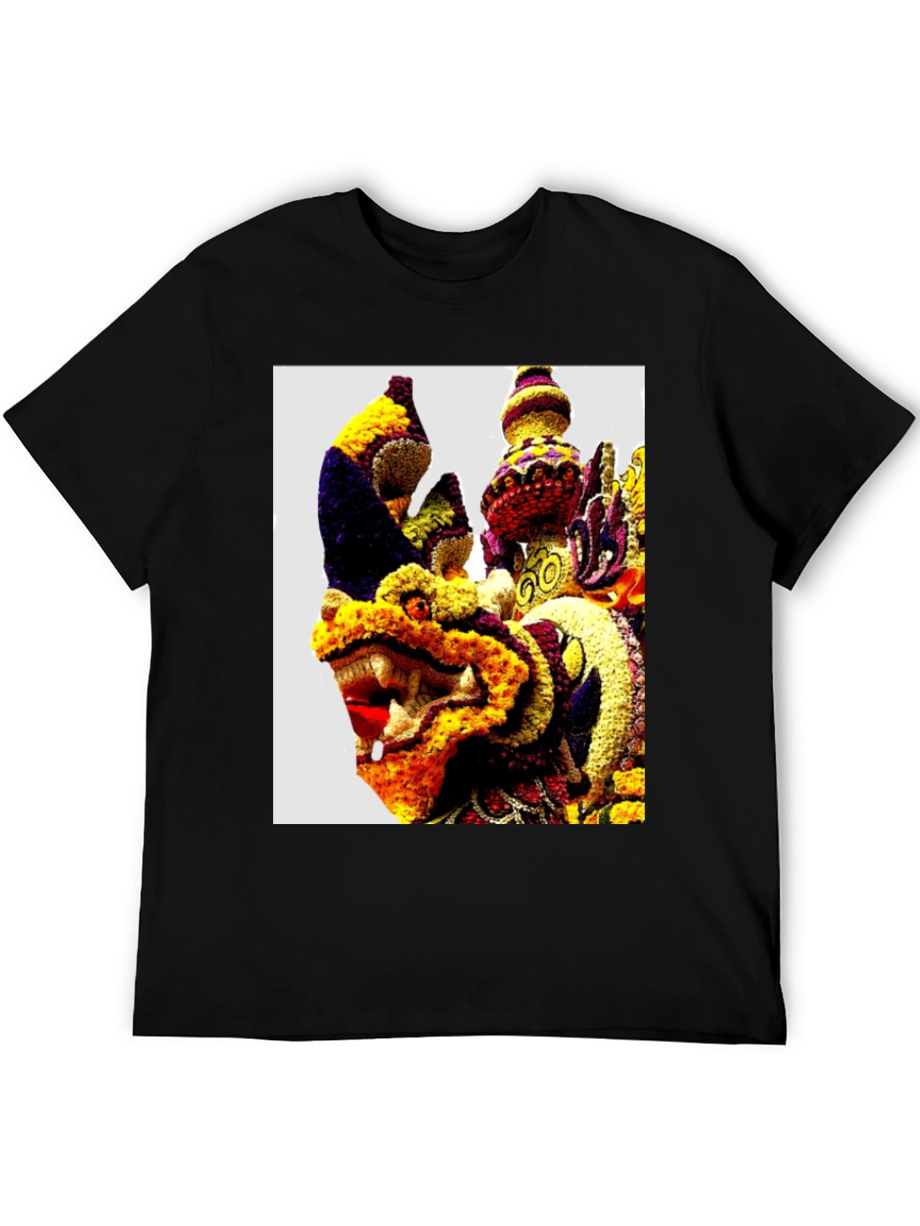 Dragon Floral Art Graphic Tee