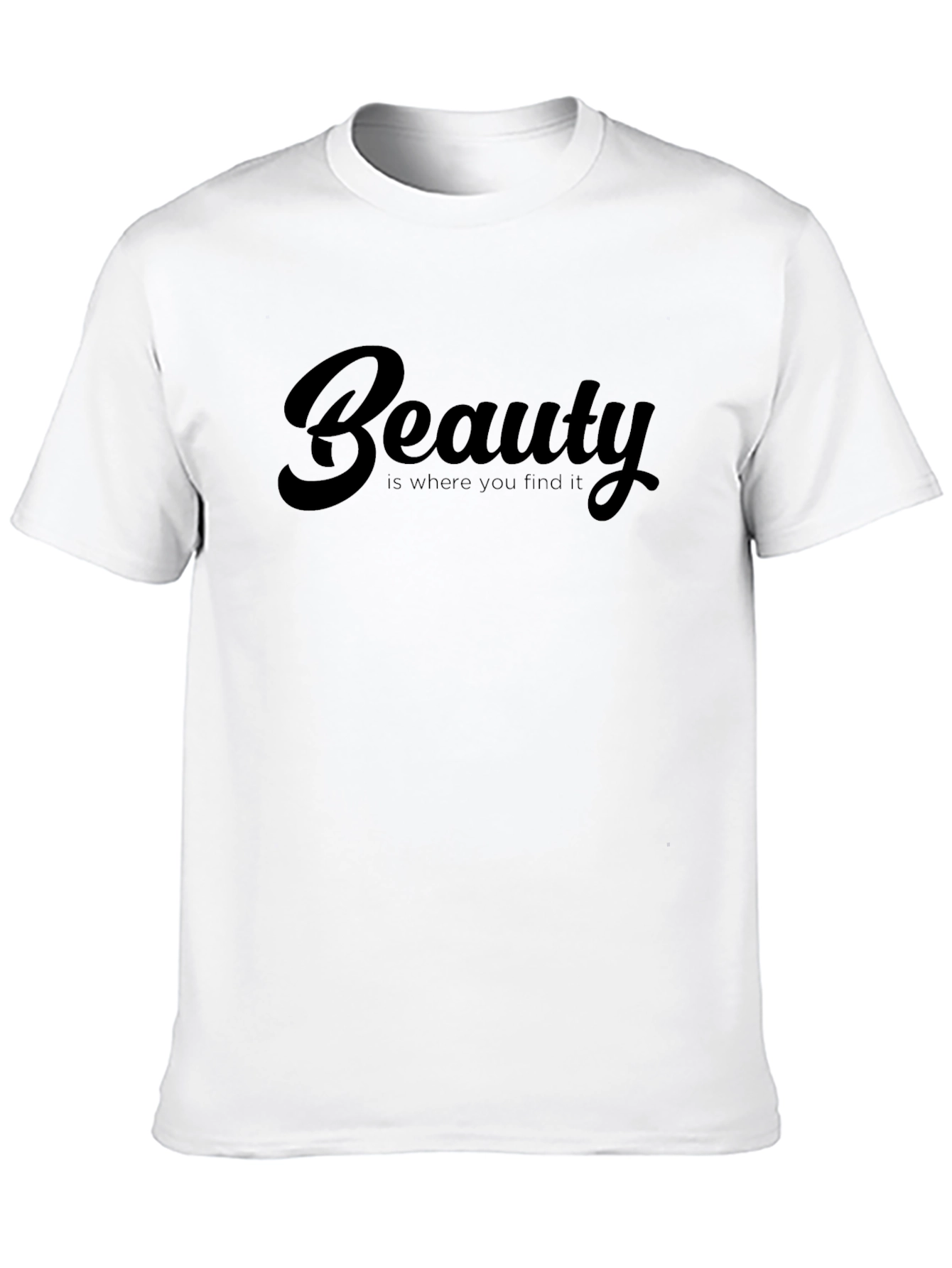 Beauty Quote Graphic Print Black T-Shirt