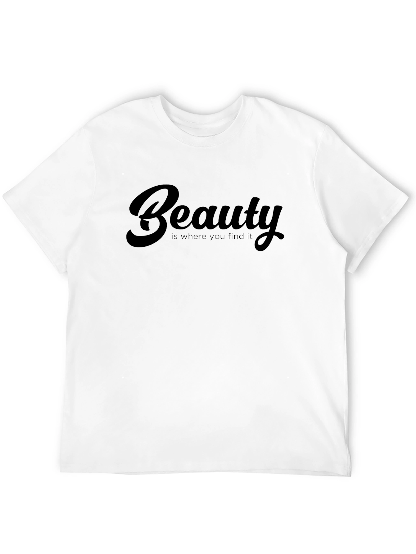 Beauty Quote Graphic Print Black T-Shirt