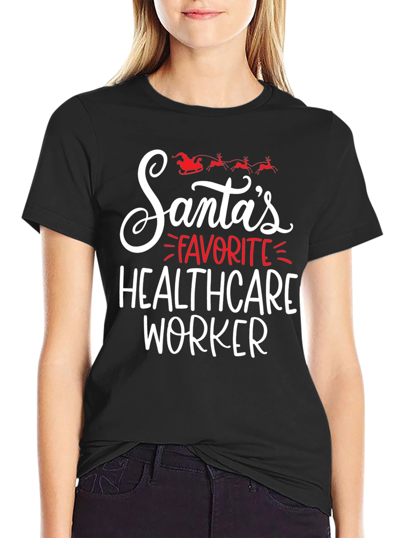 Santas Favorite Healthcare Worker T-Shirt