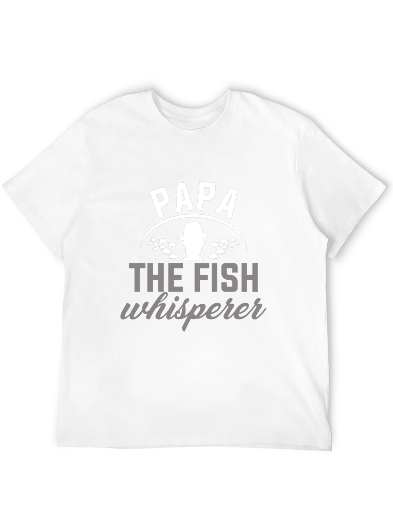 Papa The Fish Whisperer Black Graphic T-Shirt