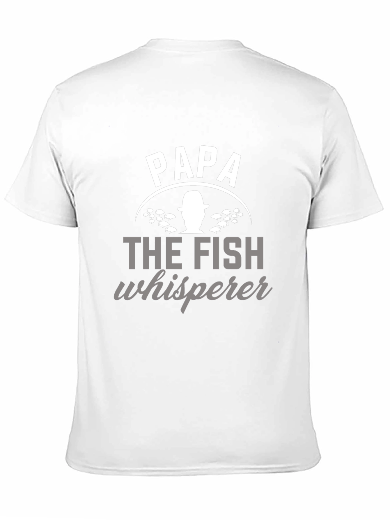Papa The Fish Whisperer Black Graphic T-Shirt