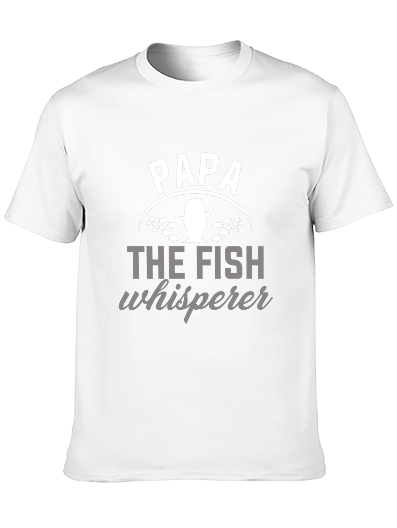Papa The Fish Whisperer Black Graphic T-Shirt