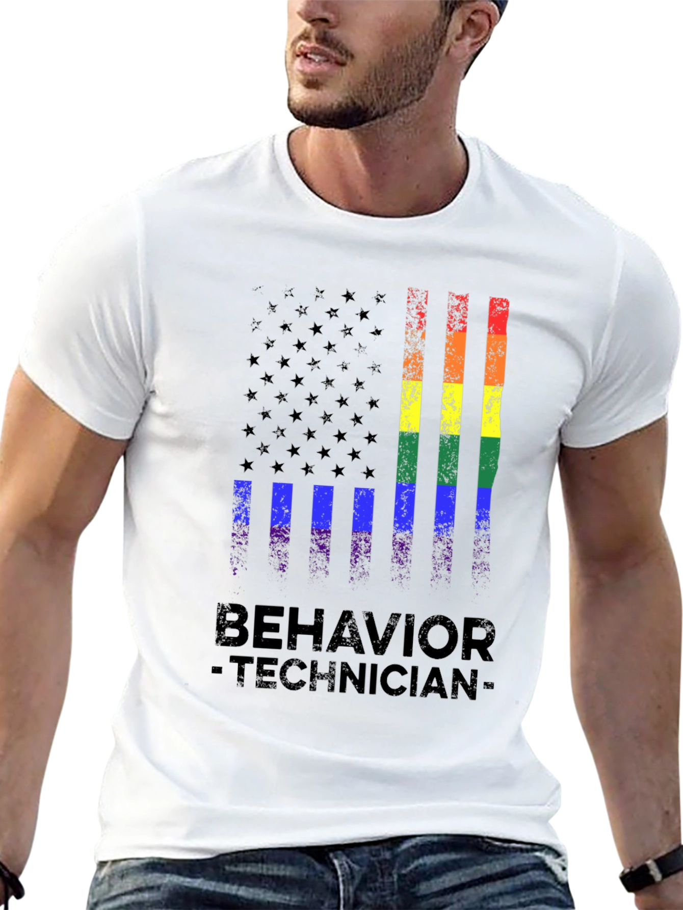 Behavior Technician Pride Flag T-Shirt
