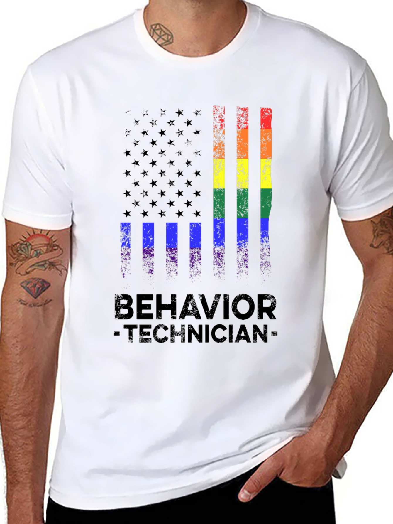 Behavior Technician Pride Flag T-Shirt