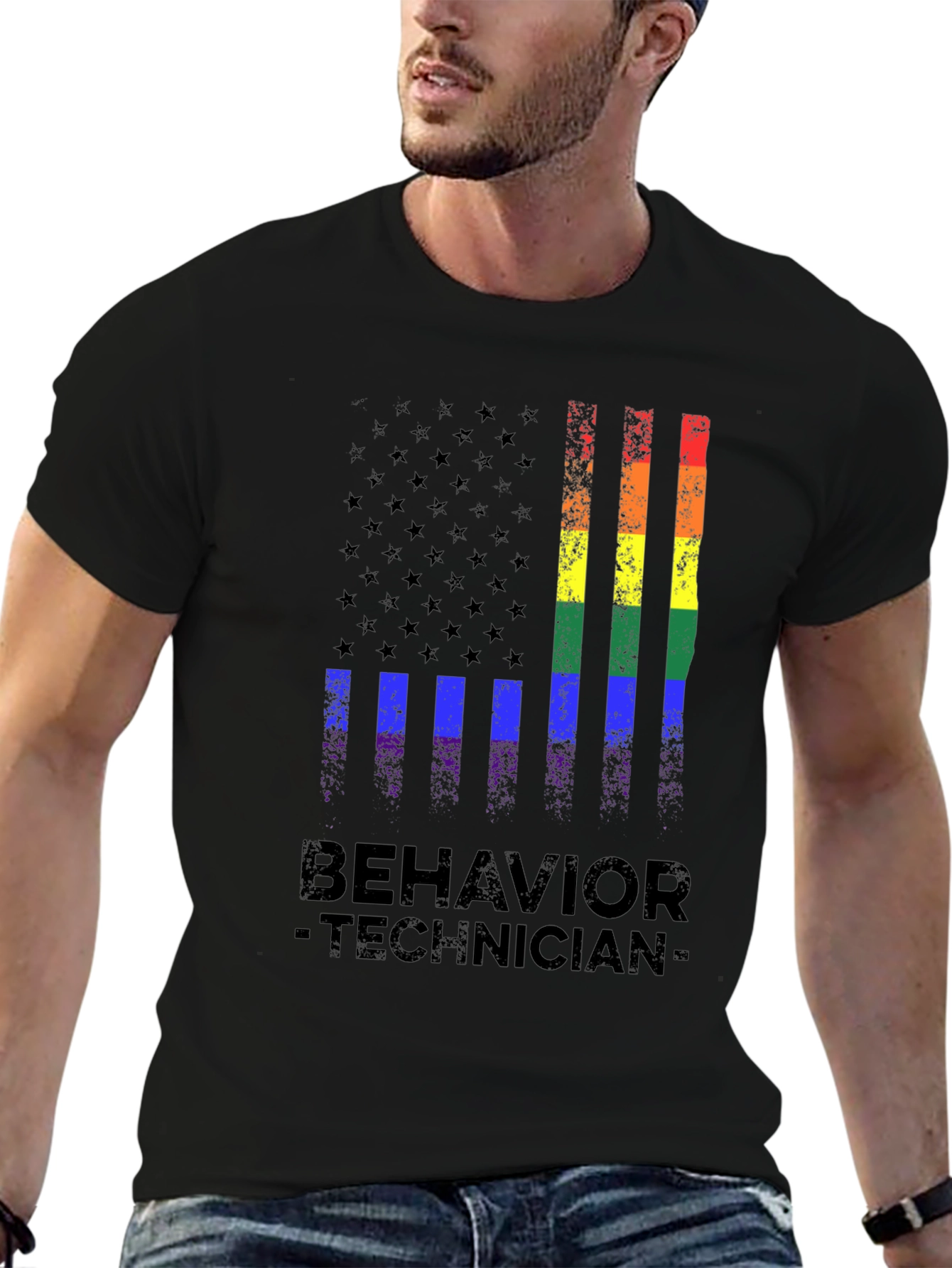 Behavior Technician Pride Flag T-Shirt