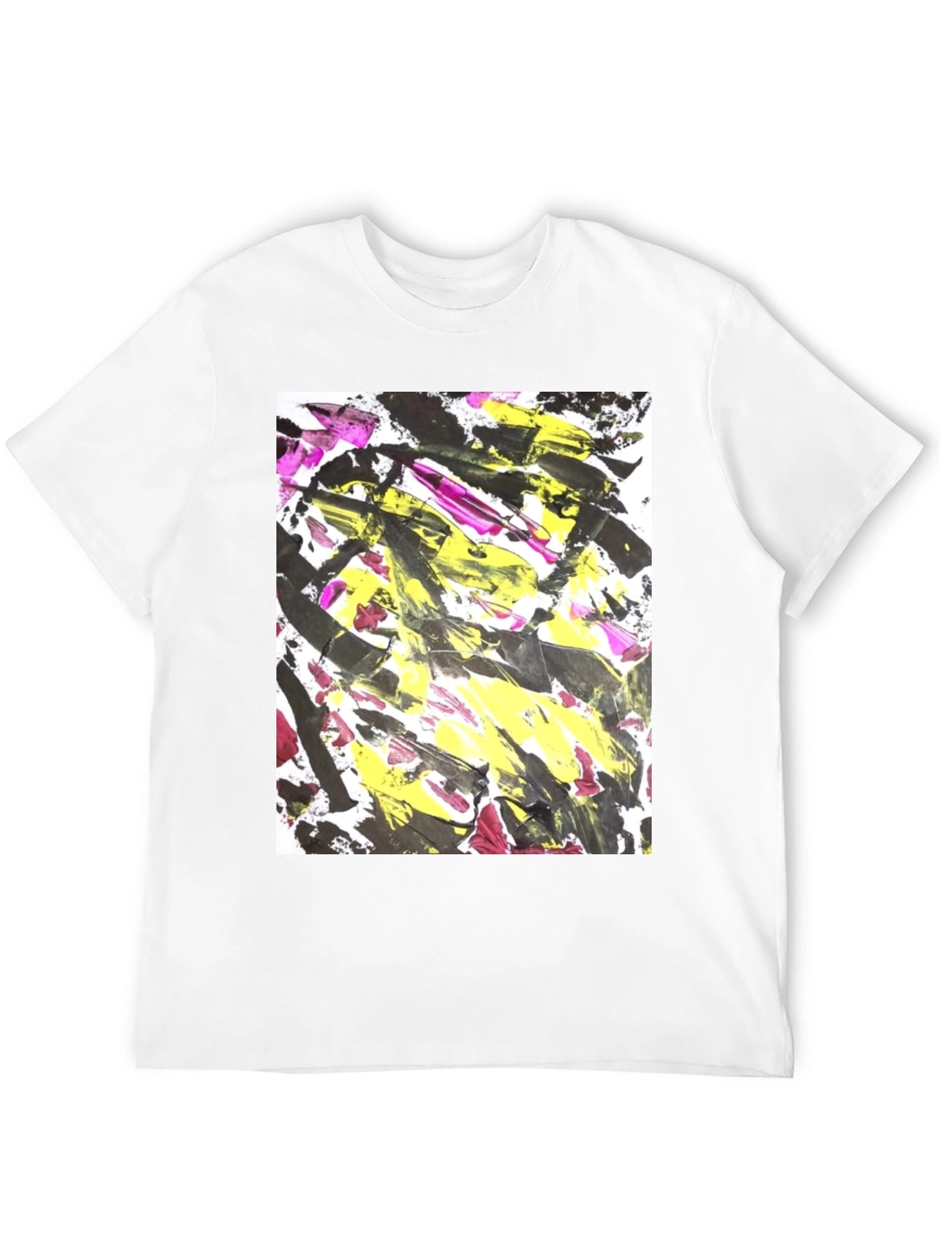 Abstract Art Graphic Tee - Bold Black Cotton T-Shirt