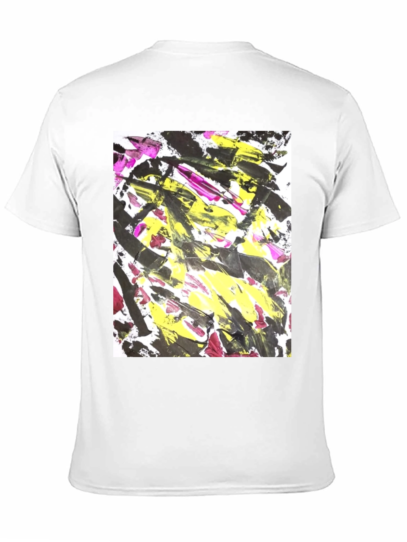 Abstract Art Graphic Tee - Bold Black Cotton T-Shirt
