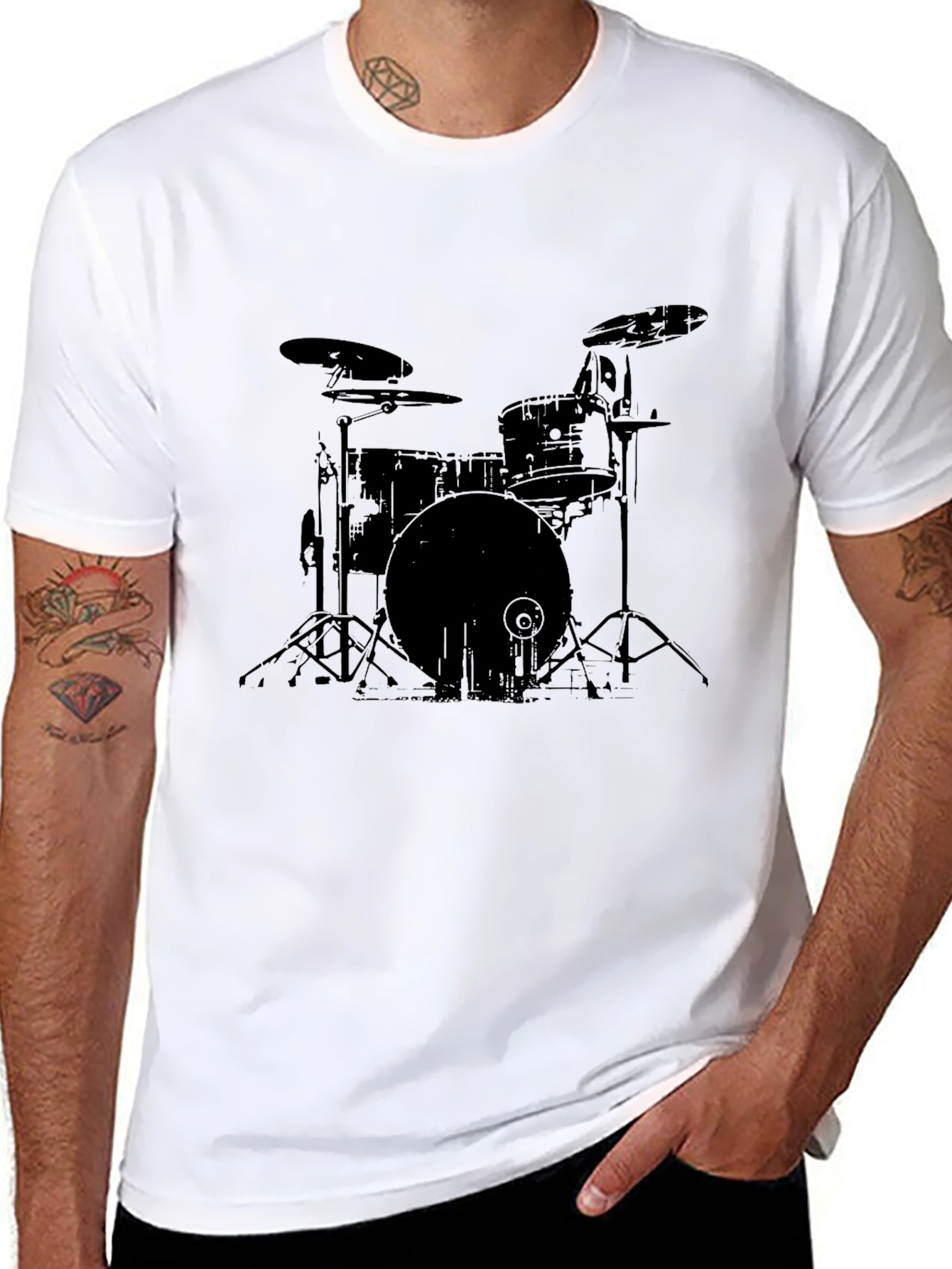 Drum Kit Graphic Tee - Black