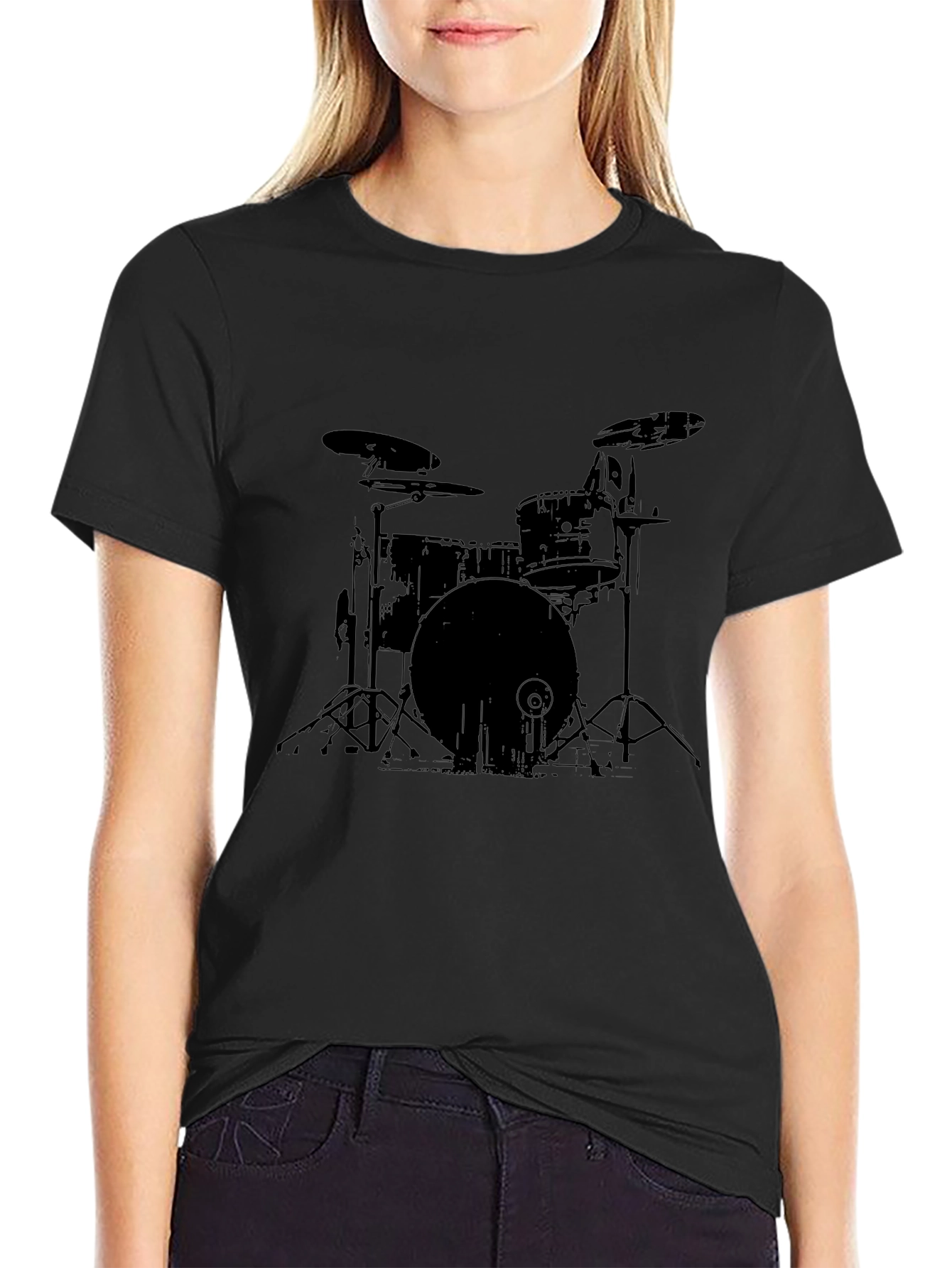 Drum Kit Graphic Tee - Black