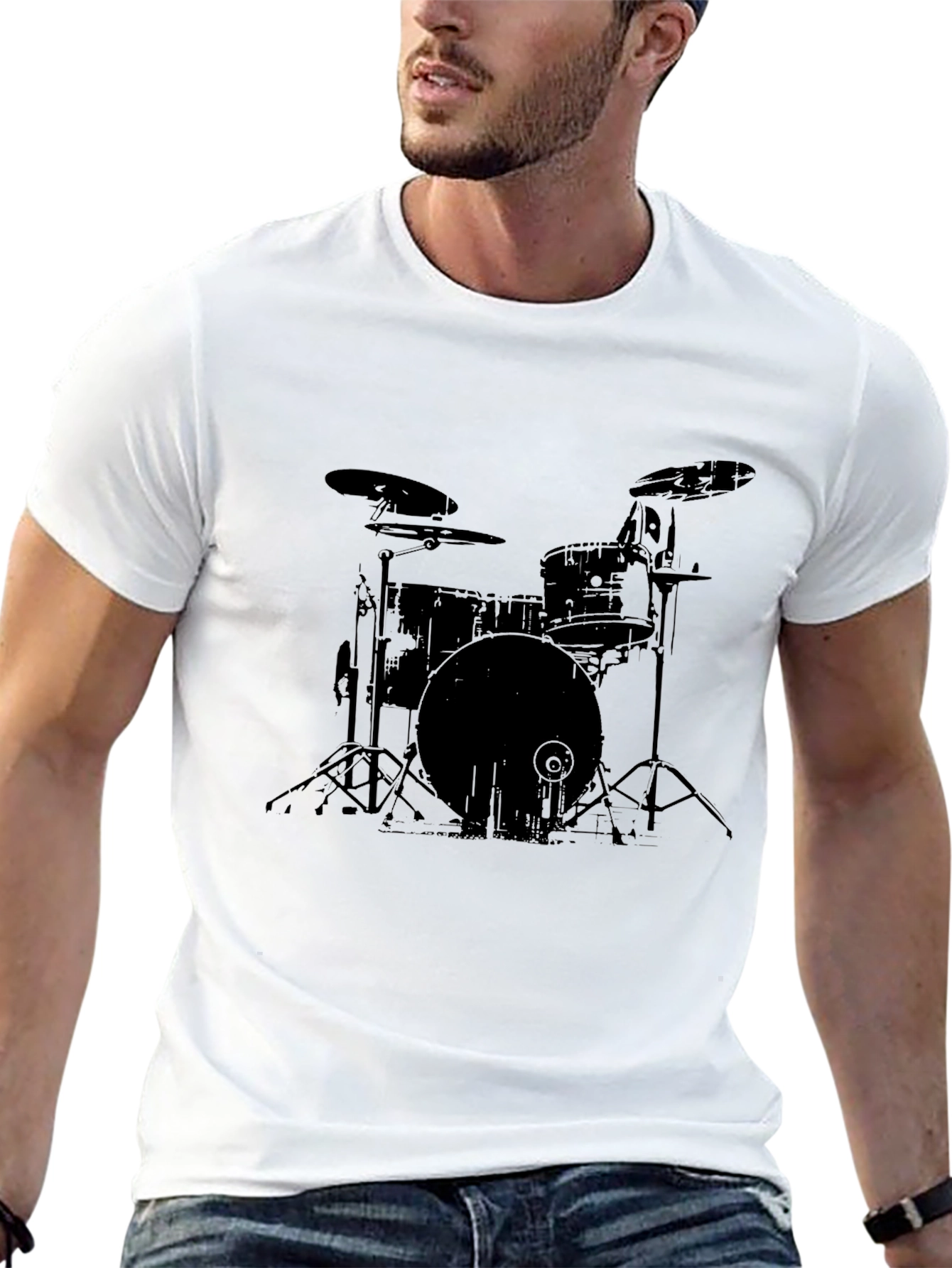 Drum Kit Graphic Tee - Black