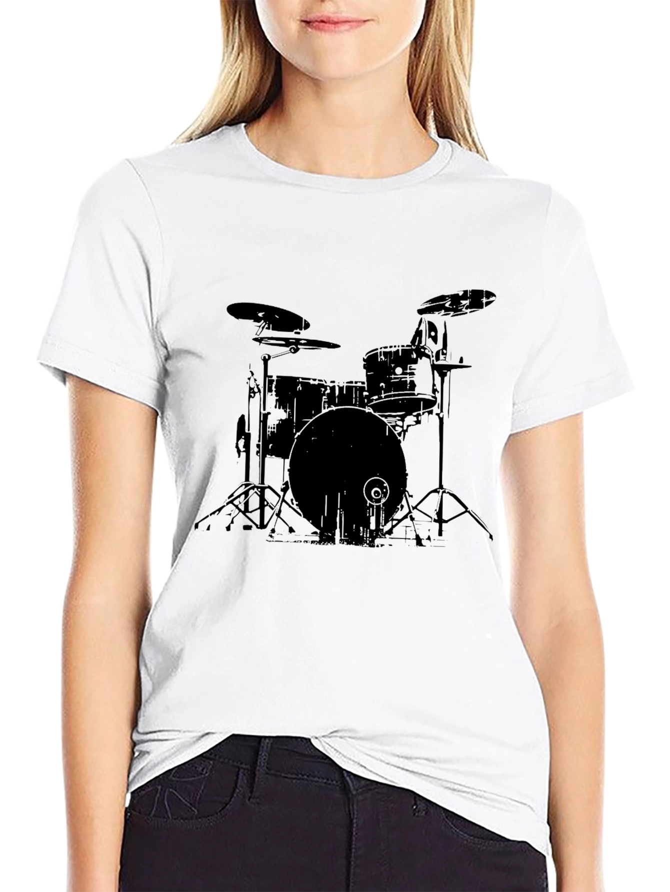 Drum Kit Graphic Tee - Black