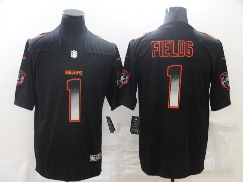 Men's Chicago Bears Justin Fields #1 Black Game Jerseys