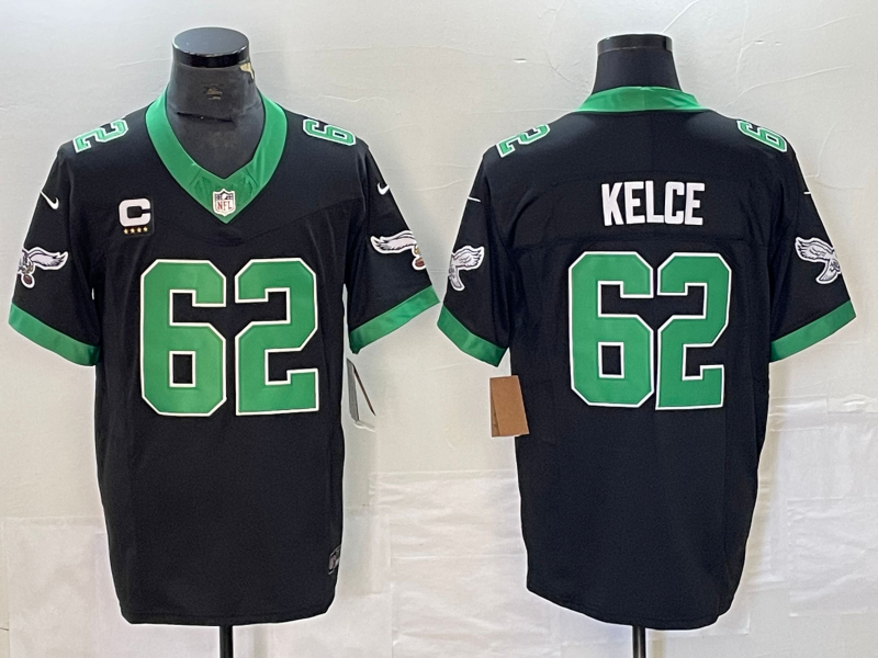 Men's Philadelphia Eagles Jason Kelce #62 Black Game Player Jerseys