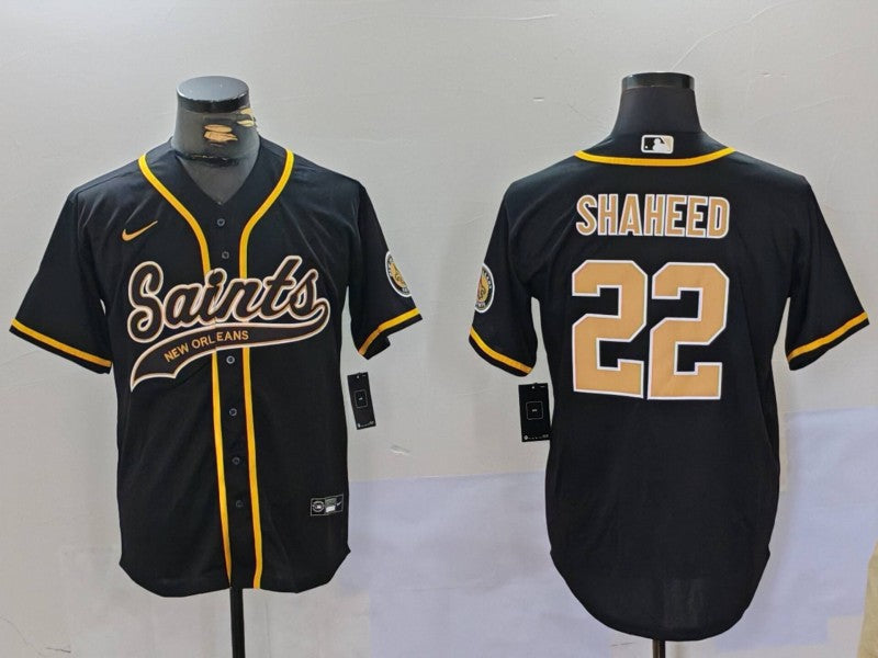 Men's New Orleans Saints Rashid Shaheed #22 Black Game Jerseys