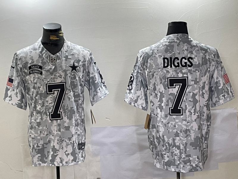 Men's Dallas Cowboys Trevon Diggs #7 Arctic Camo 2024 Salute to Service Limited Jerseys
